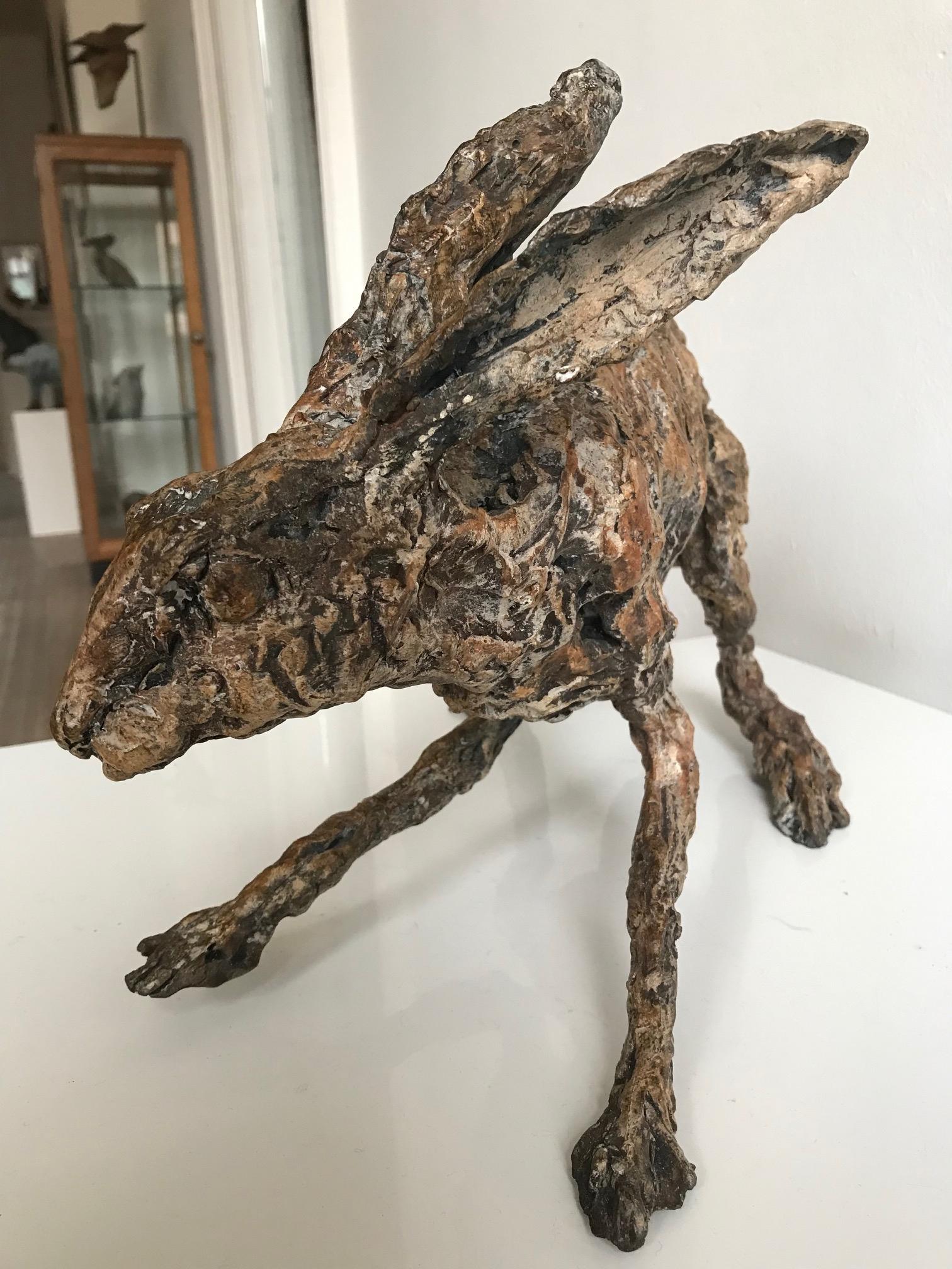 ''Alerto Hare'', Contemporary Bronze Sculpture Portrait of a Hare For Sale 2