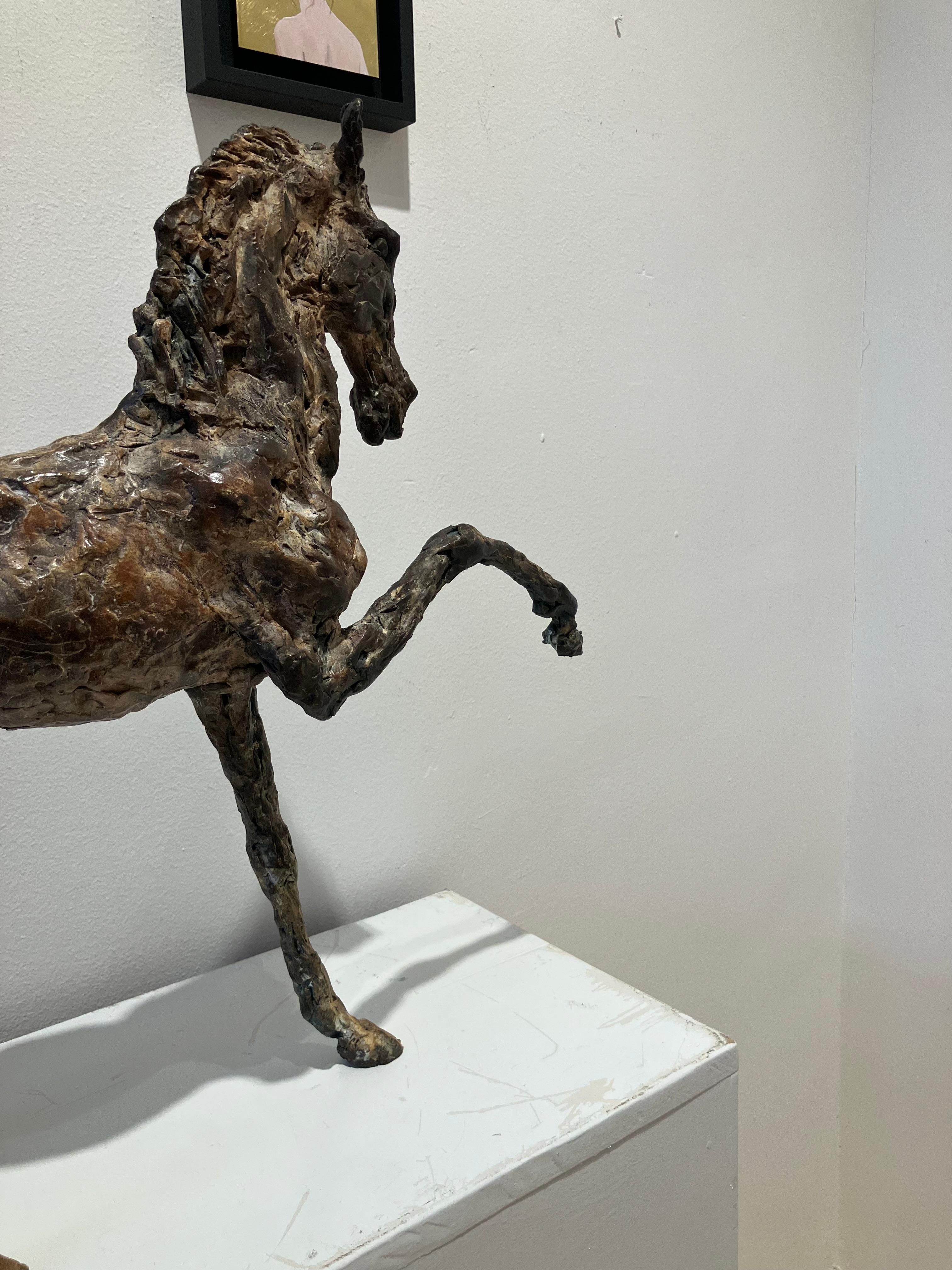 ''Andaluz'', Escultura Contemporánea de Bronce Marrón Retrato de un Caballo en venta 2