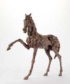 Andalusier'', Zeitgenössische Bronze Brown Skulptur Portrait eines Pferdes