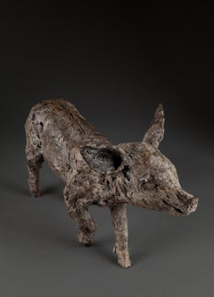 ''Big Pig'', Contemporary Bronze Sculpture Portrait of a Pig