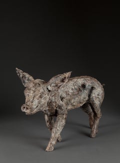 ''Big Pig'', Contemporary Bronze Sculpture Portrait of a Pig