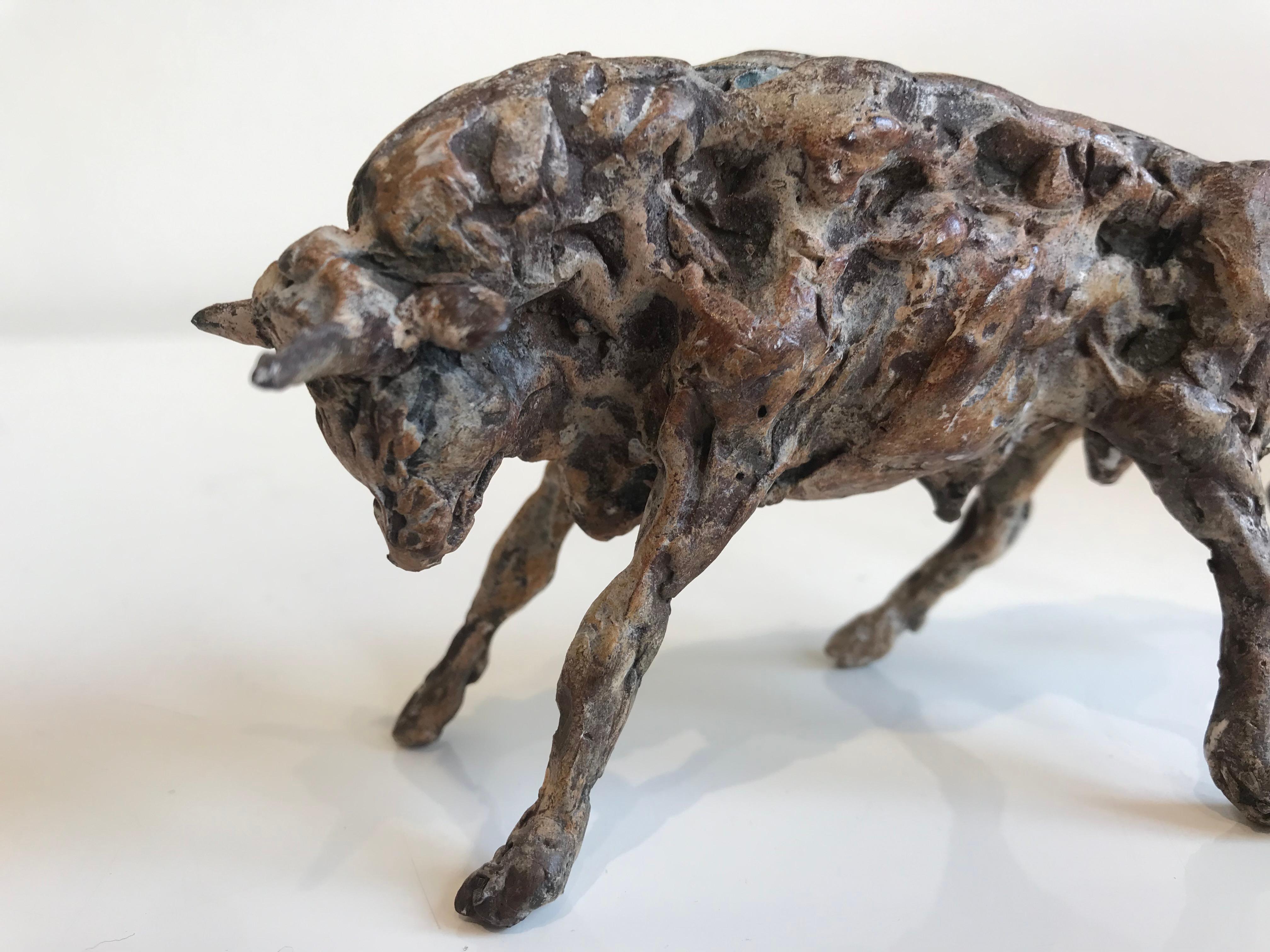 ''Bull', Contemporary Bronze Sculpture Portrait of a Bull For Sale 4