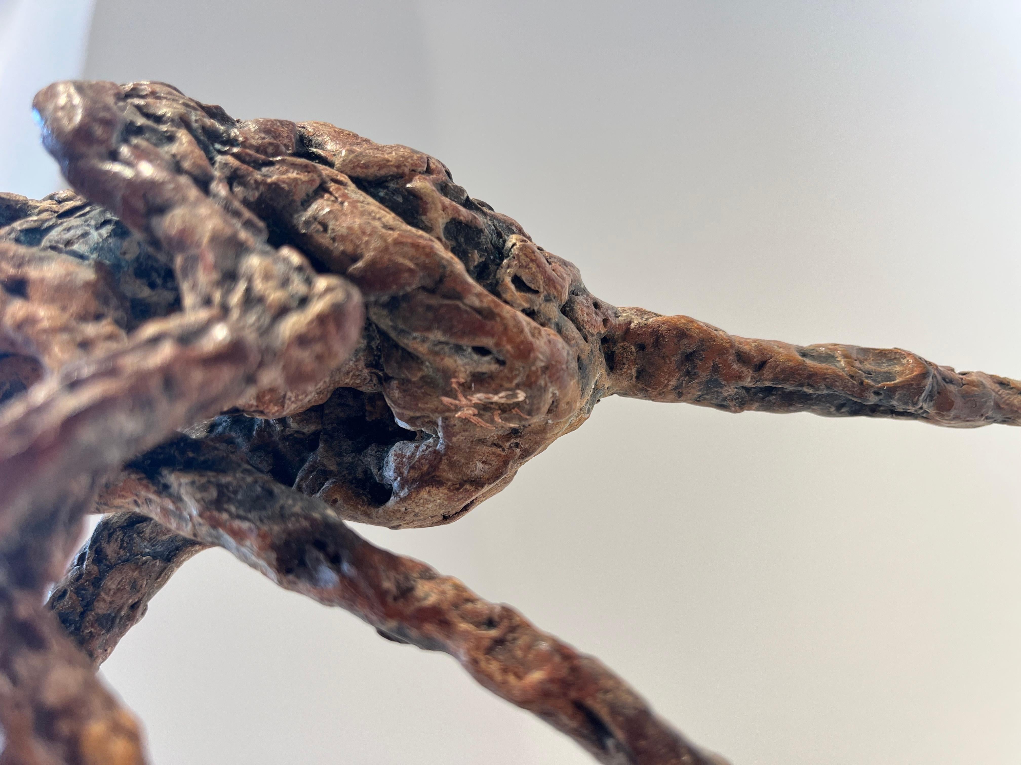 ''Cheetah Running'', Contemporary Bronze Sculpture Portrait of a Moving Cheetah For Sale 7