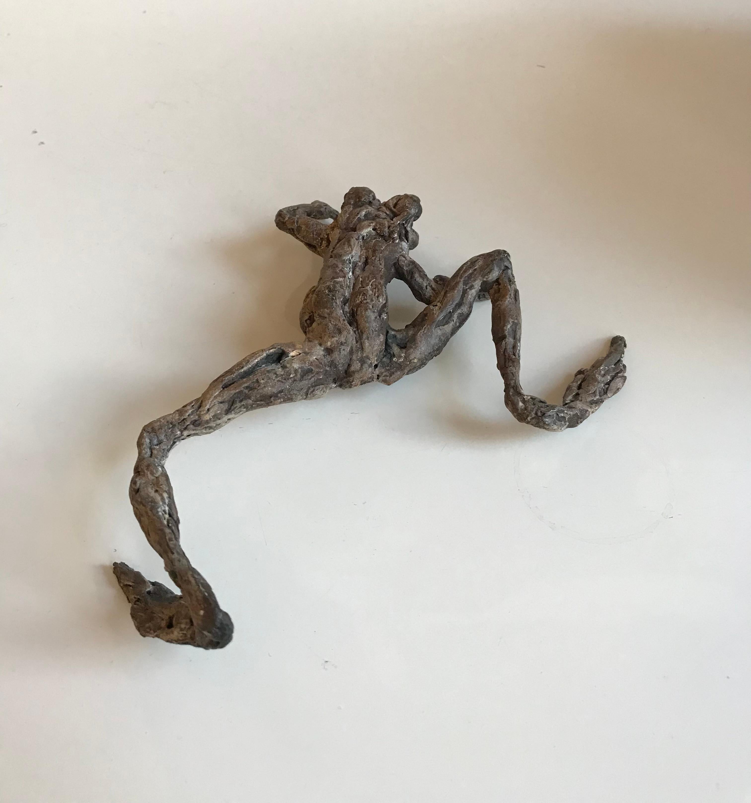 ''Crawling Frog'', Contemporary Bronze Sculpture Portrait of a Frog For Sale 3