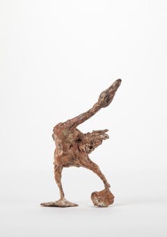 ''Dancing Goose'', Contemporary Bronze Sculpture Portrait of a Goose