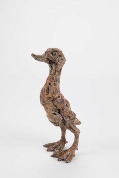 ''Caneton'', sculpture contemporaine en bronze Portrait d'un caneton, canard
