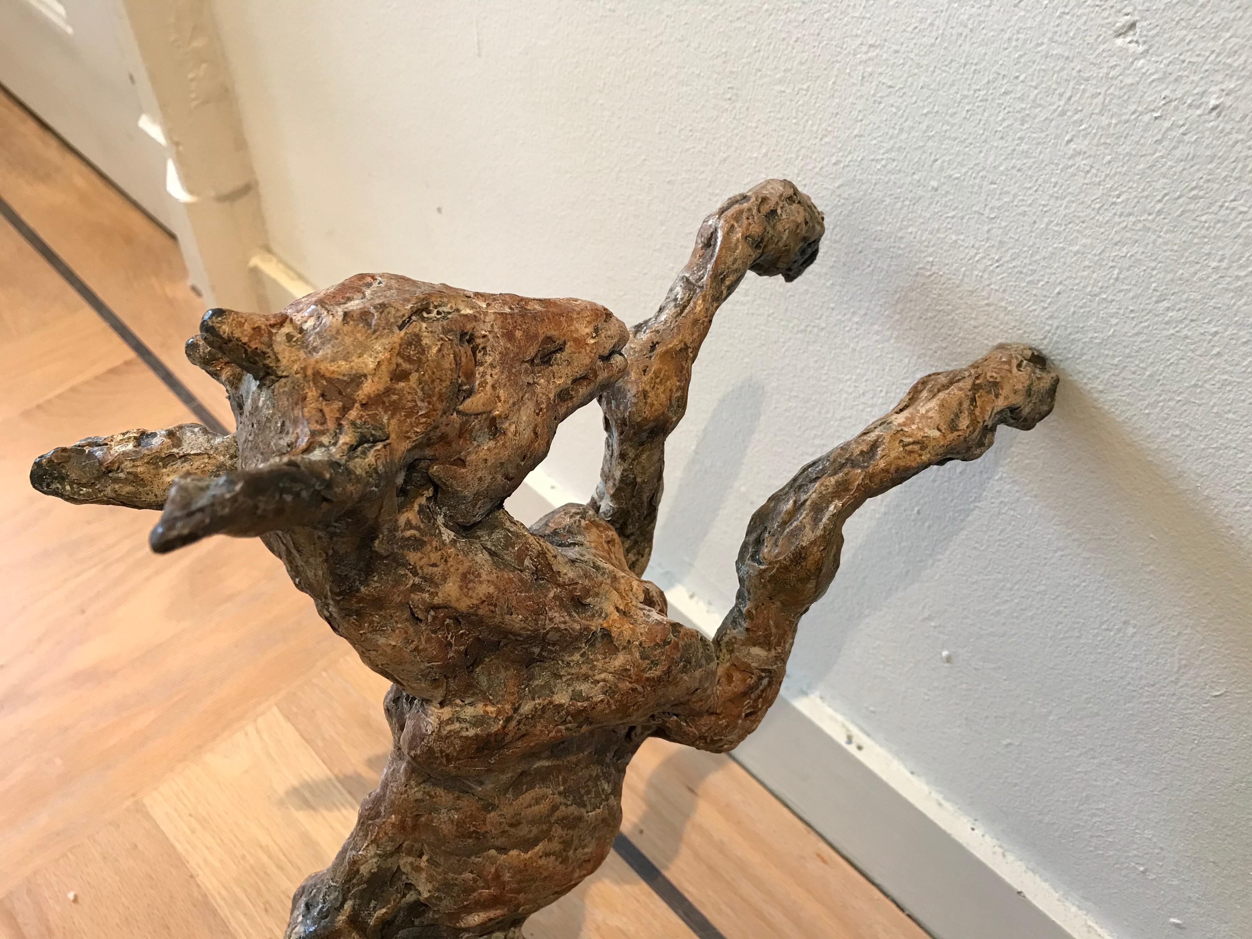 ''Goats Playing'', Contemporary Bronze Sculpture Portrait of Goats 4