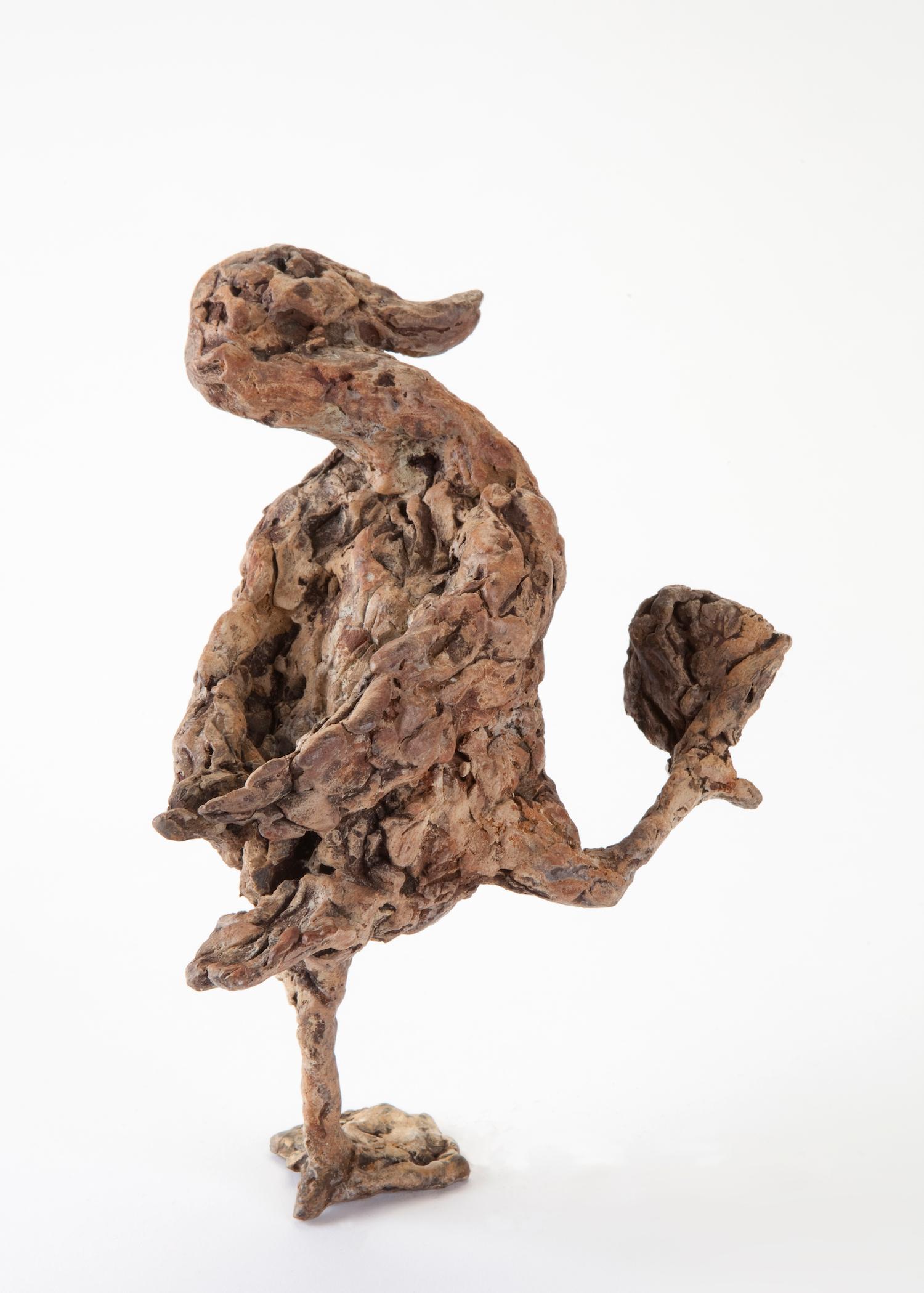 ''Hopsasa'' Contemporary Bronze Sculpture Portrait of a Baby Duck Walking 2