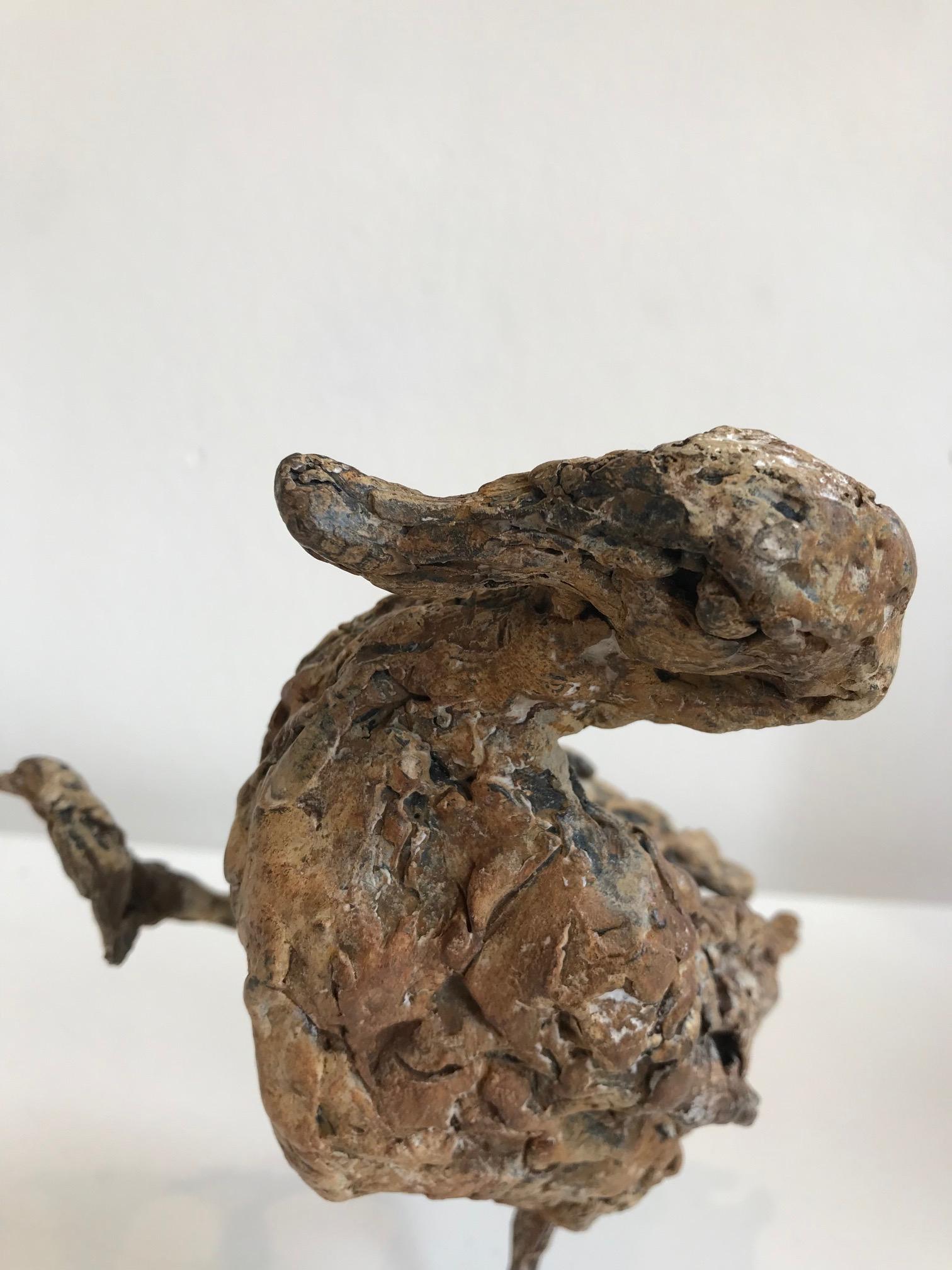 ''Hopsasa'' Contemporary Bronze Sculpture Portrait of a Baby Duck Walking 7