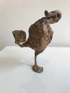 ''Hopsasa'' Contemporary Bronze Sculpture Portrait of a Baby Duck Walking