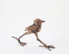 ''Hurry Chick'', Contemporary Bronze Sculpture Portrait of a Chick