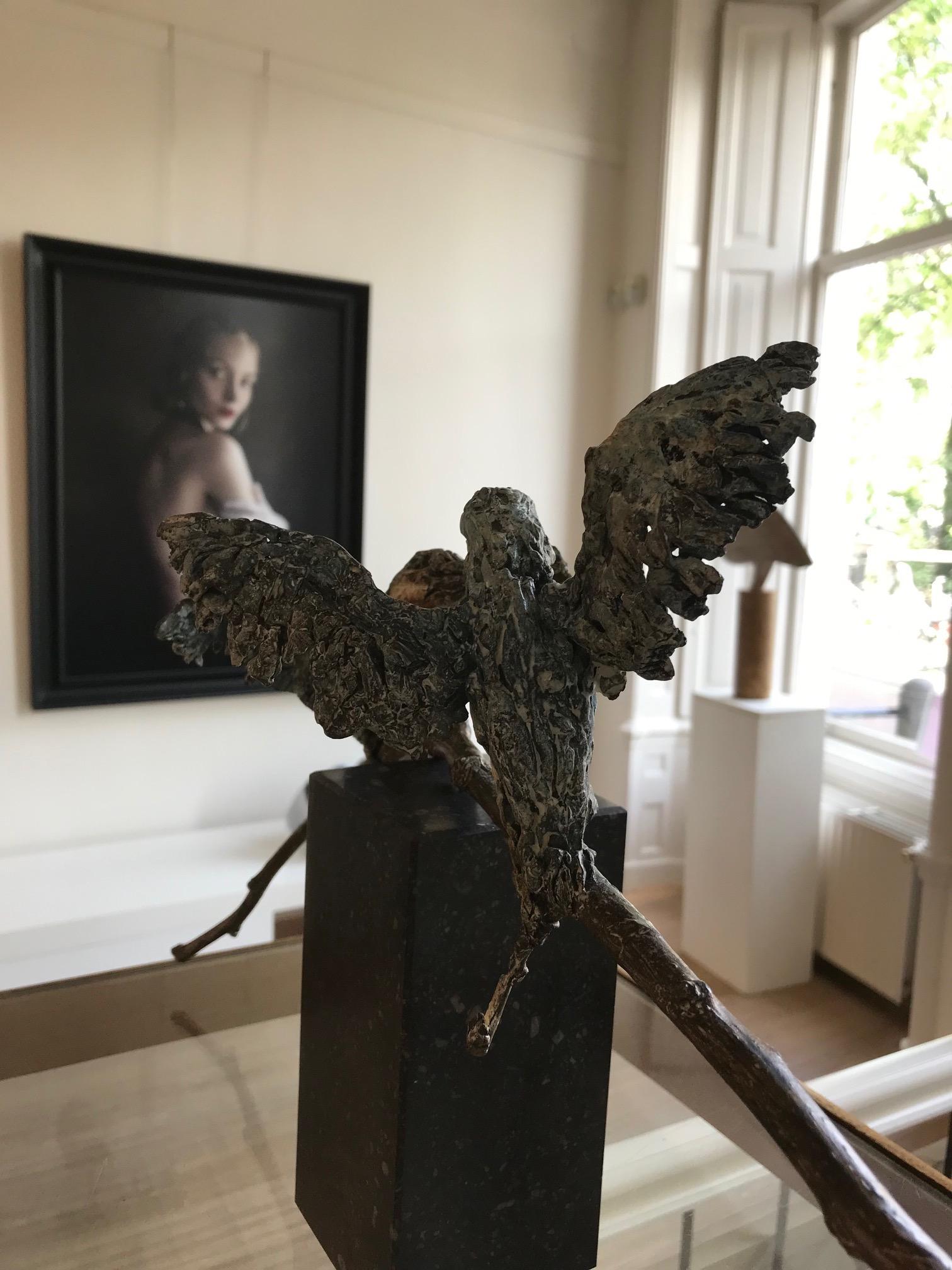 ''Kingfishers'', Contemporary Bronze Sculpture Portrait of 2 Kingfishers, Bird 13