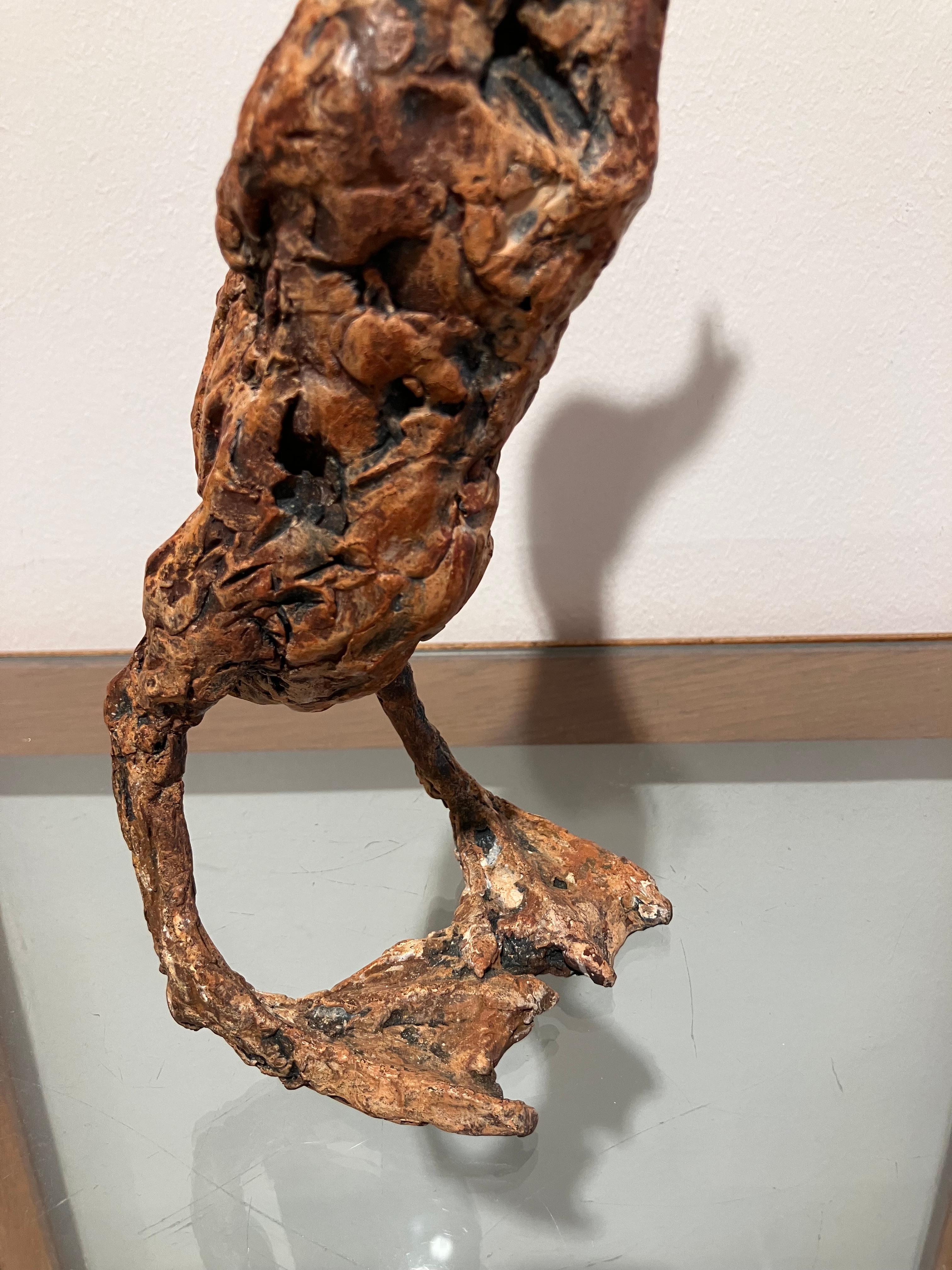 ''Kizz'', scultura contemporanea in bronzo Ritratto di un cucciolo d'anatra, marrone in vendita 2