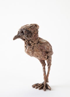 ''El pequeño Tintín'' Escultura contemporánea de bronce Retrato de un pollito