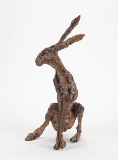 ''Miss Twiggy'', Contemporary Bronze Sculpture Portrait of a Hare