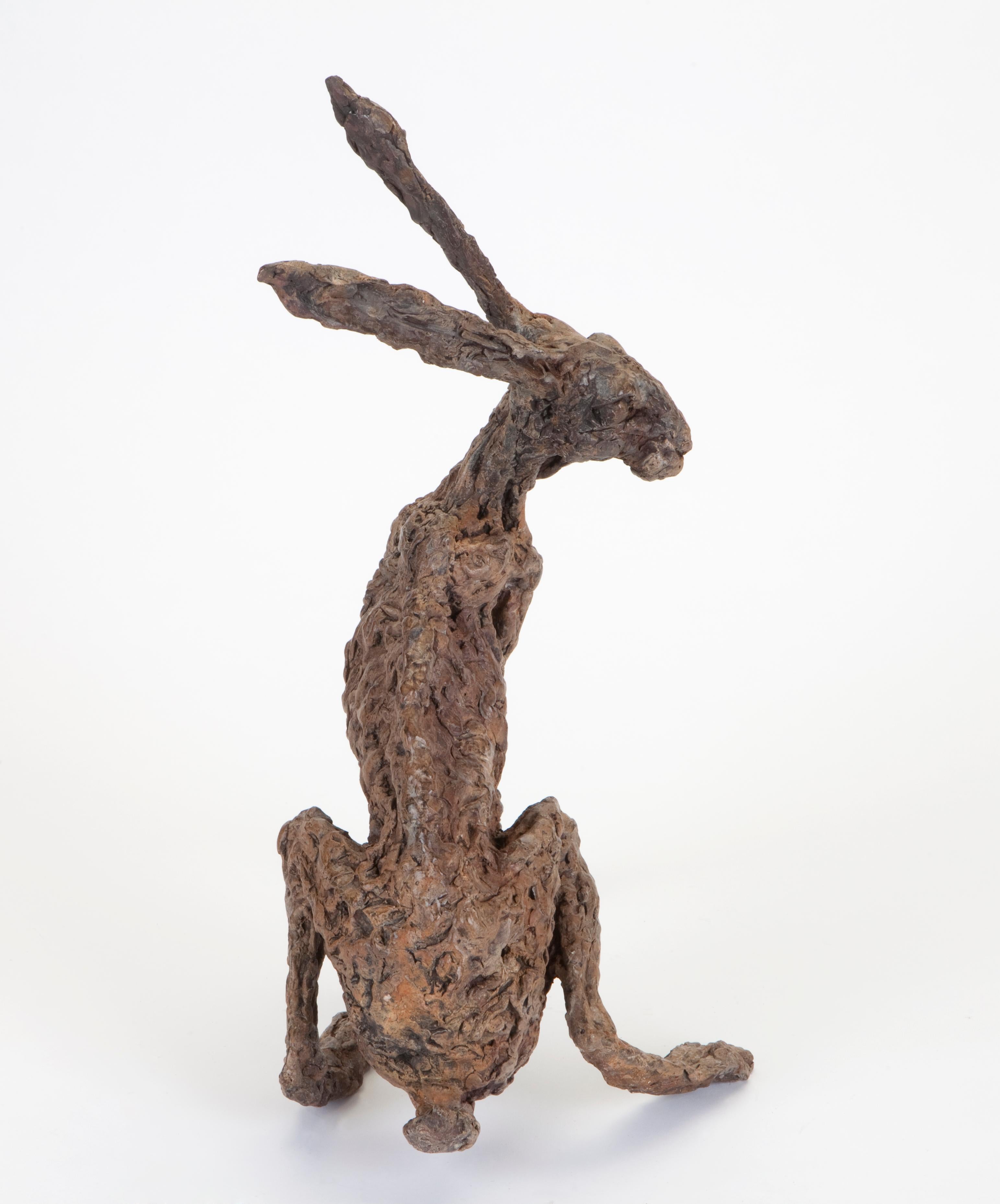 ''Miss Twiggy'', Contemporary Bronze Sculpture Portrait of a Hare For Sale 2