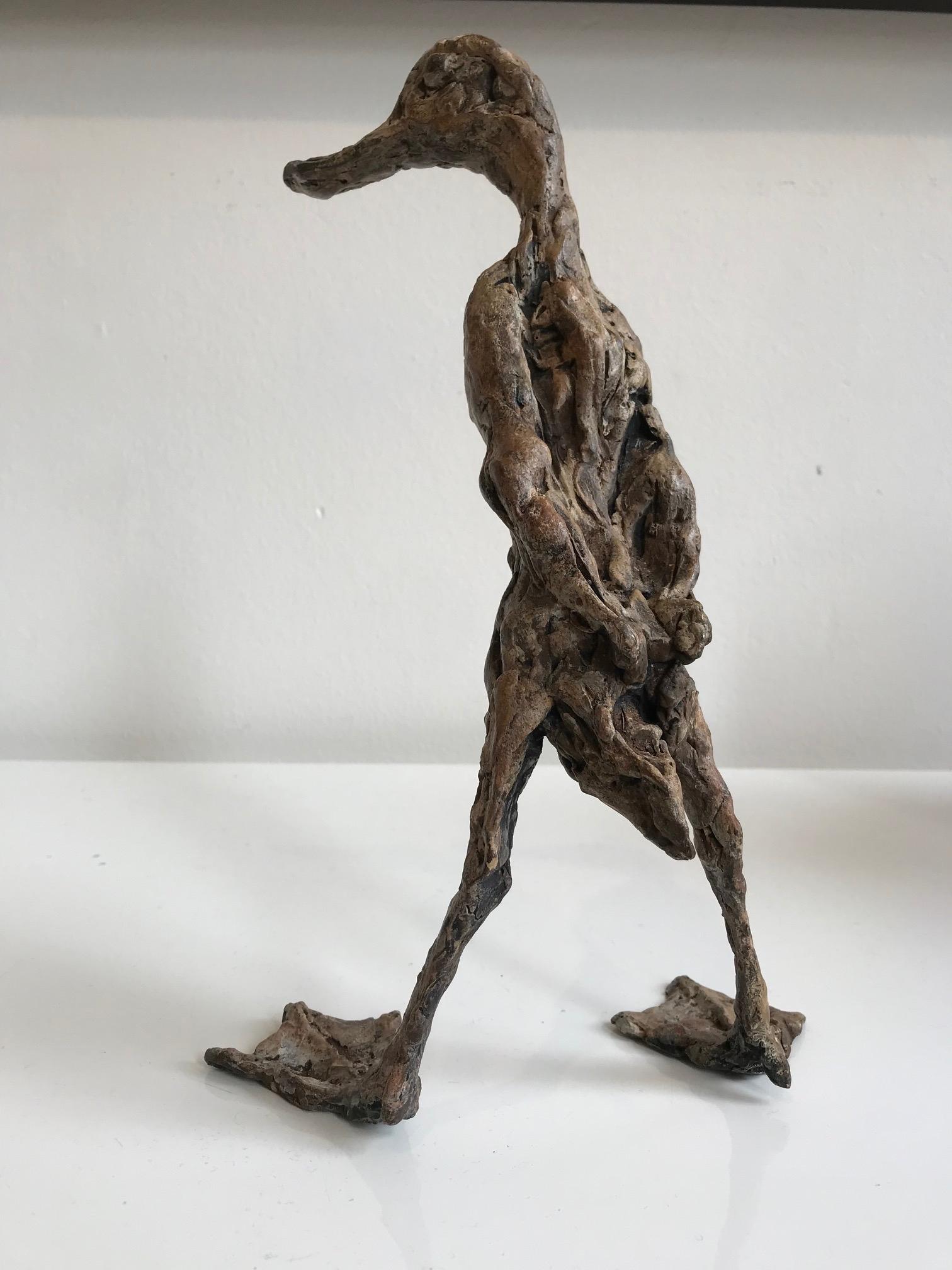 ''Pointy Duck'', Contemporary Bronze Sculpture Portrait of a Duck 6
