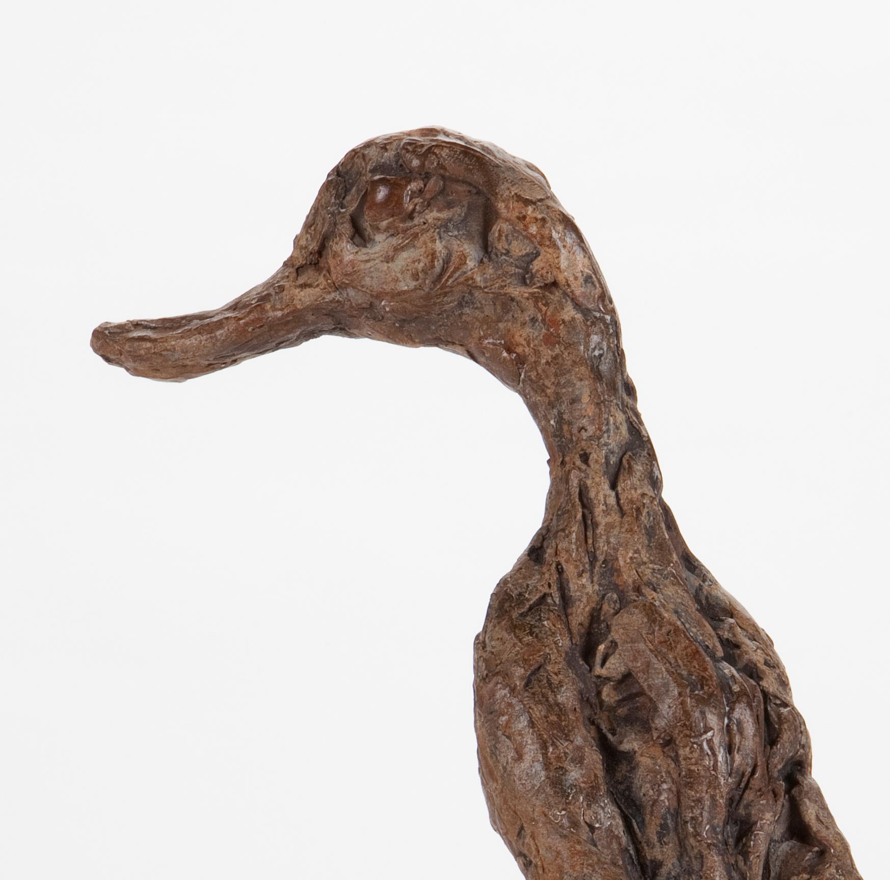 ''Pointy Duck'', Contemporary Bronze Sculpture Portrait of a Duck 1