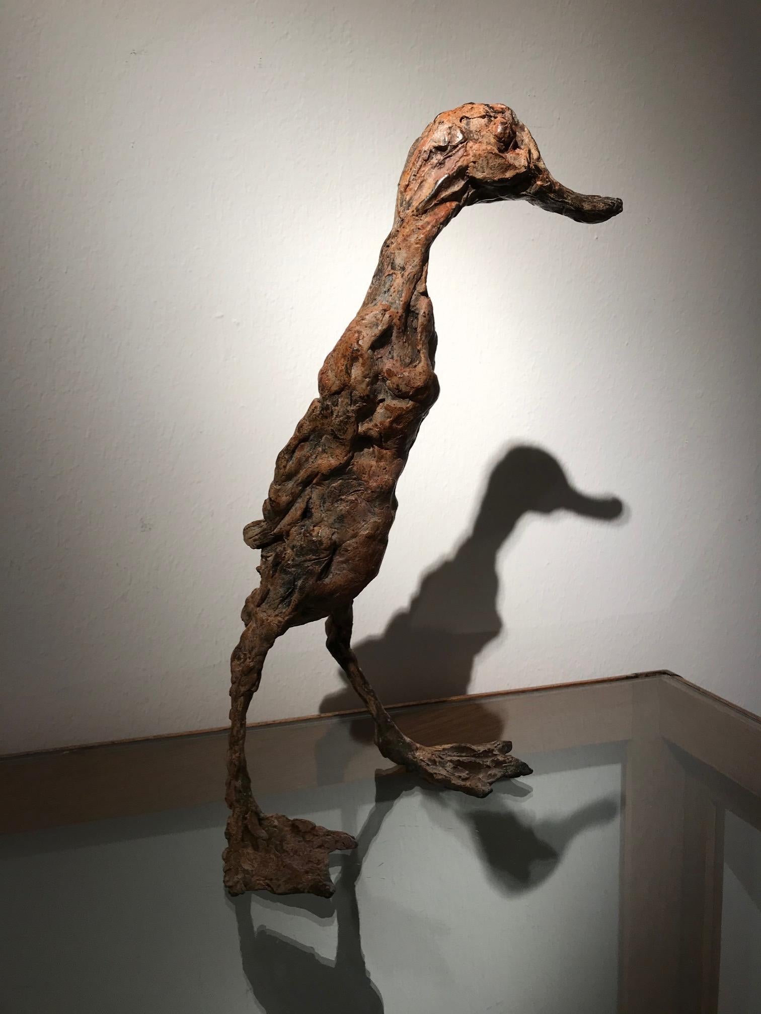 ''Pointy Duck'', Contemporary Bronze Sculpture Portrait of a Duck 5