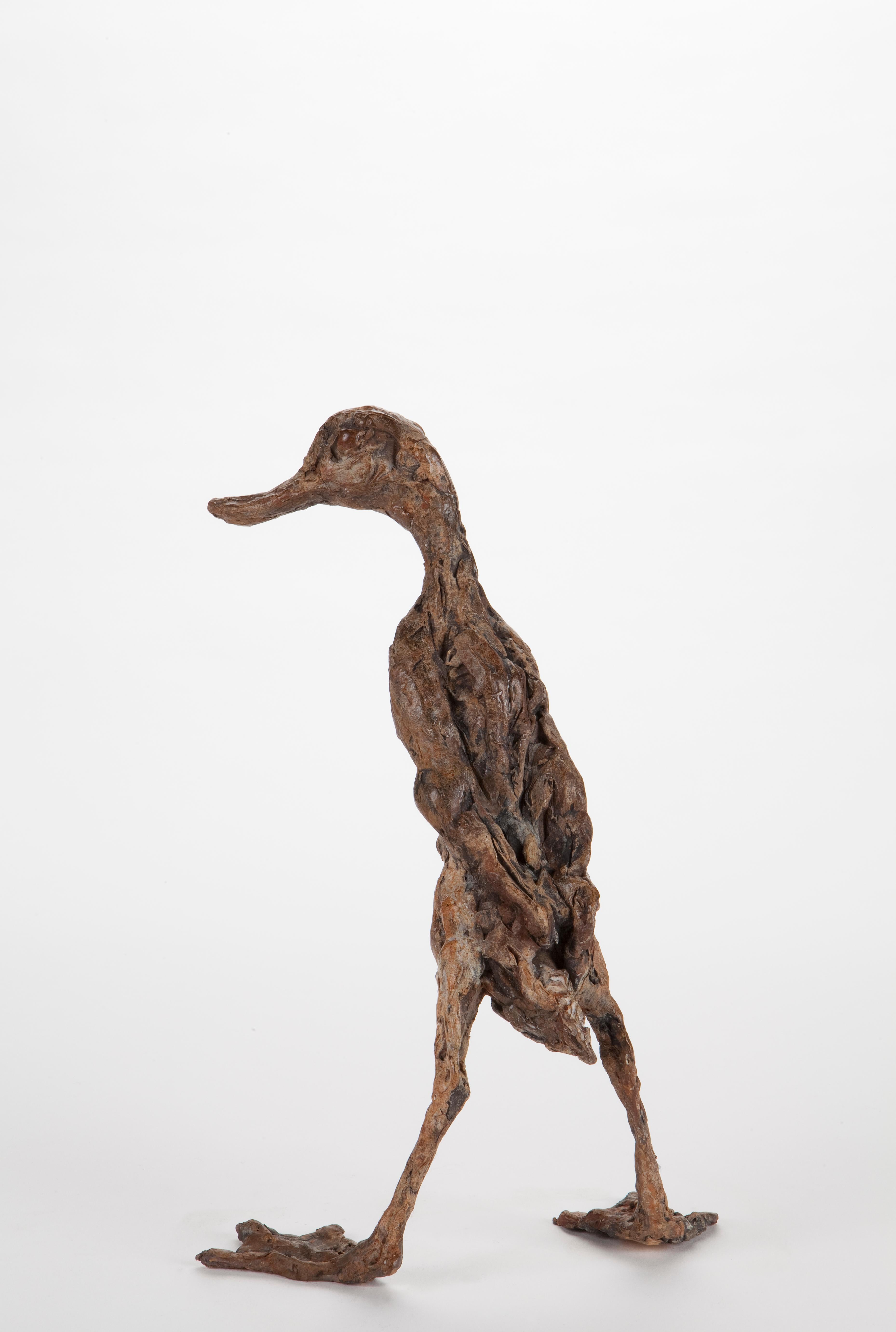 Ans Zondag Figurative Sculpture - ''Pointy Duck'', Contemporary Bronze Sculpture Portrait of a Duck