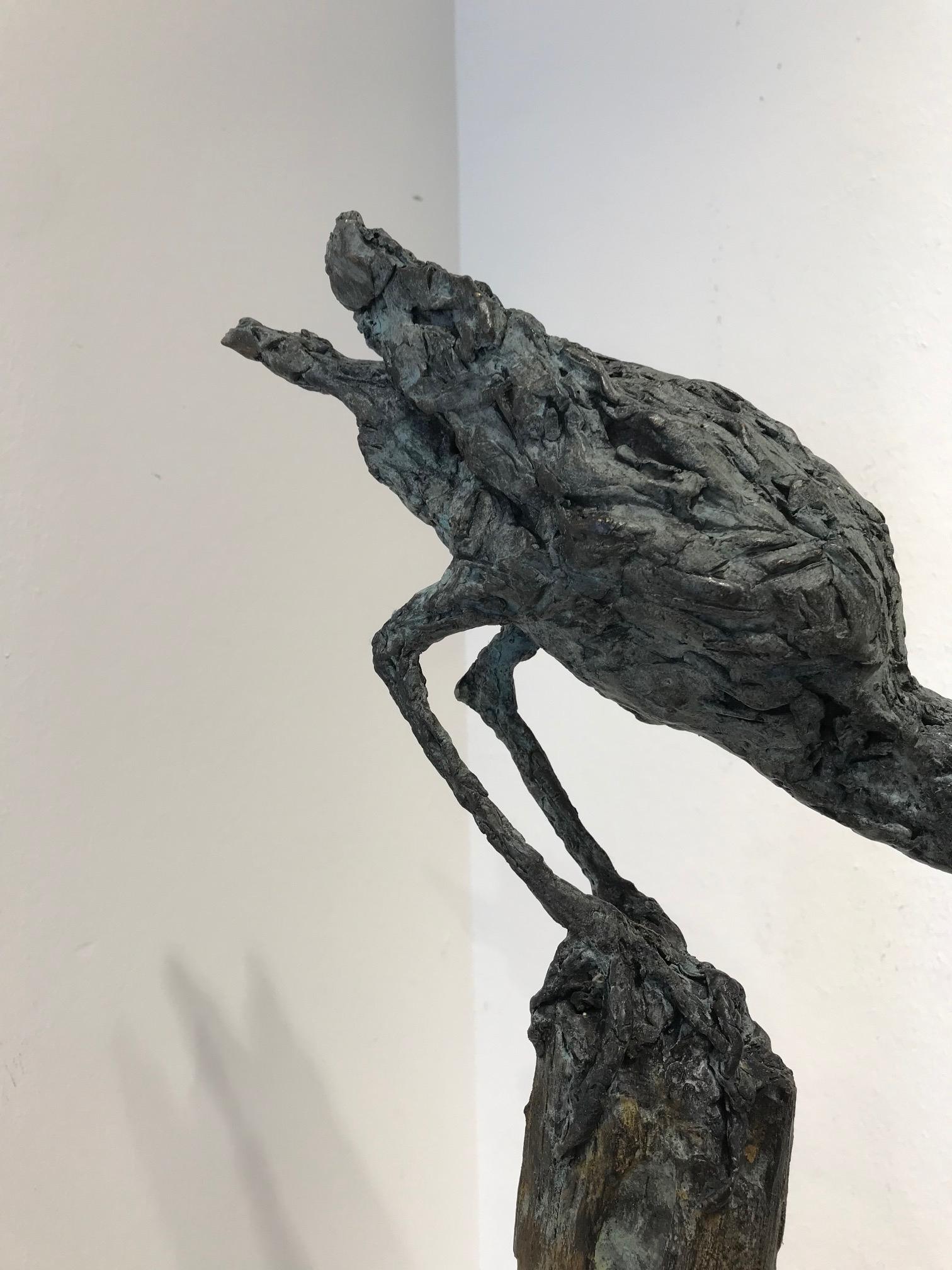''SnipSnap'' Contemporary Bronze Sculpture Portrait of a Snipe, Bird For Sale 3