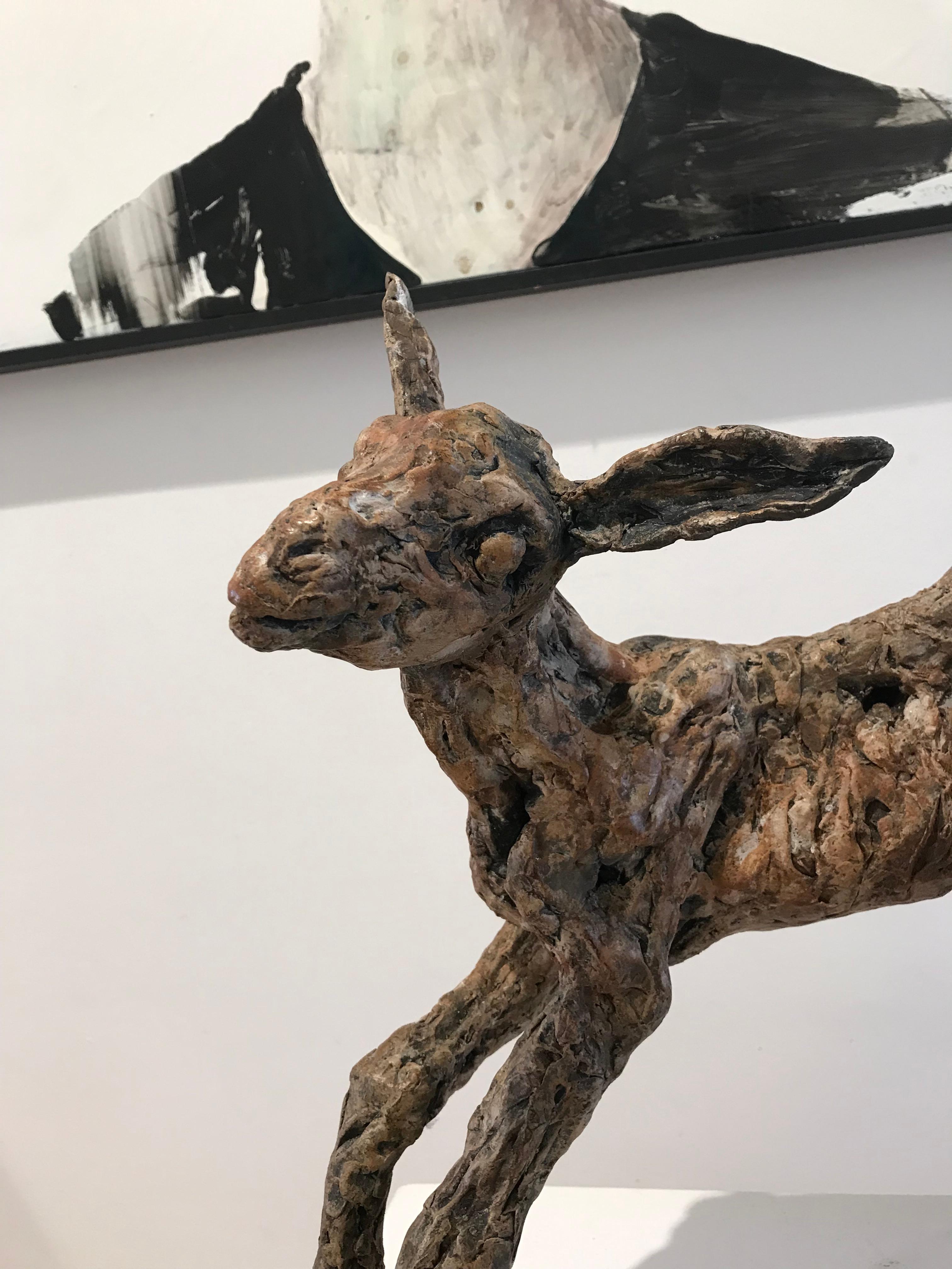 ''Spring Goat'' Contemporary Bronze Sculpture Portrait of a Baby Goat 2