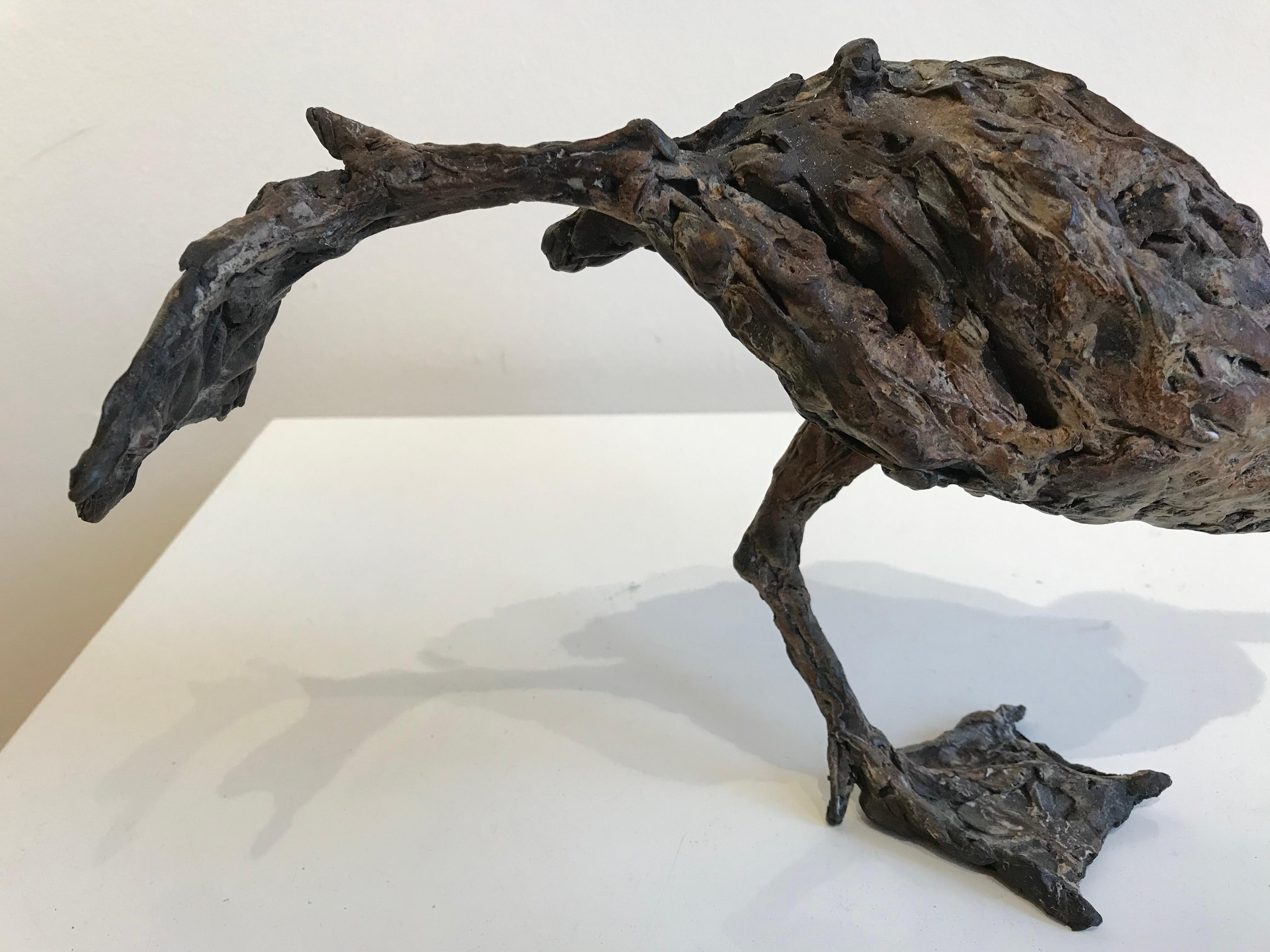 ''Stretch'', Contemporary Bronze Sculpture Portrait of a Duck, Bird For Sale 4