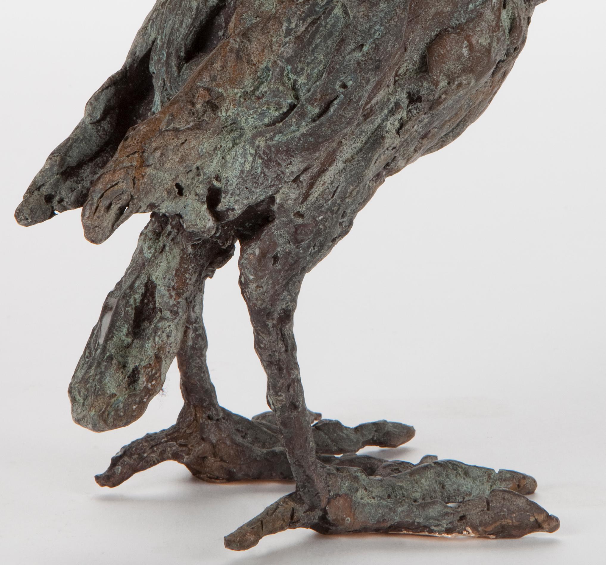 Unlucky Bird'', Contemporary Bronze Sculpture Porträt eines Vogels im Angebot 2
