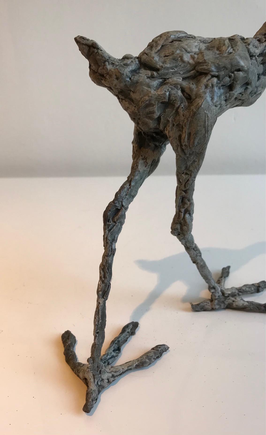 ''Wader'', Contemporary Bronze Sculpture Portrait of a Wader, Bird 1