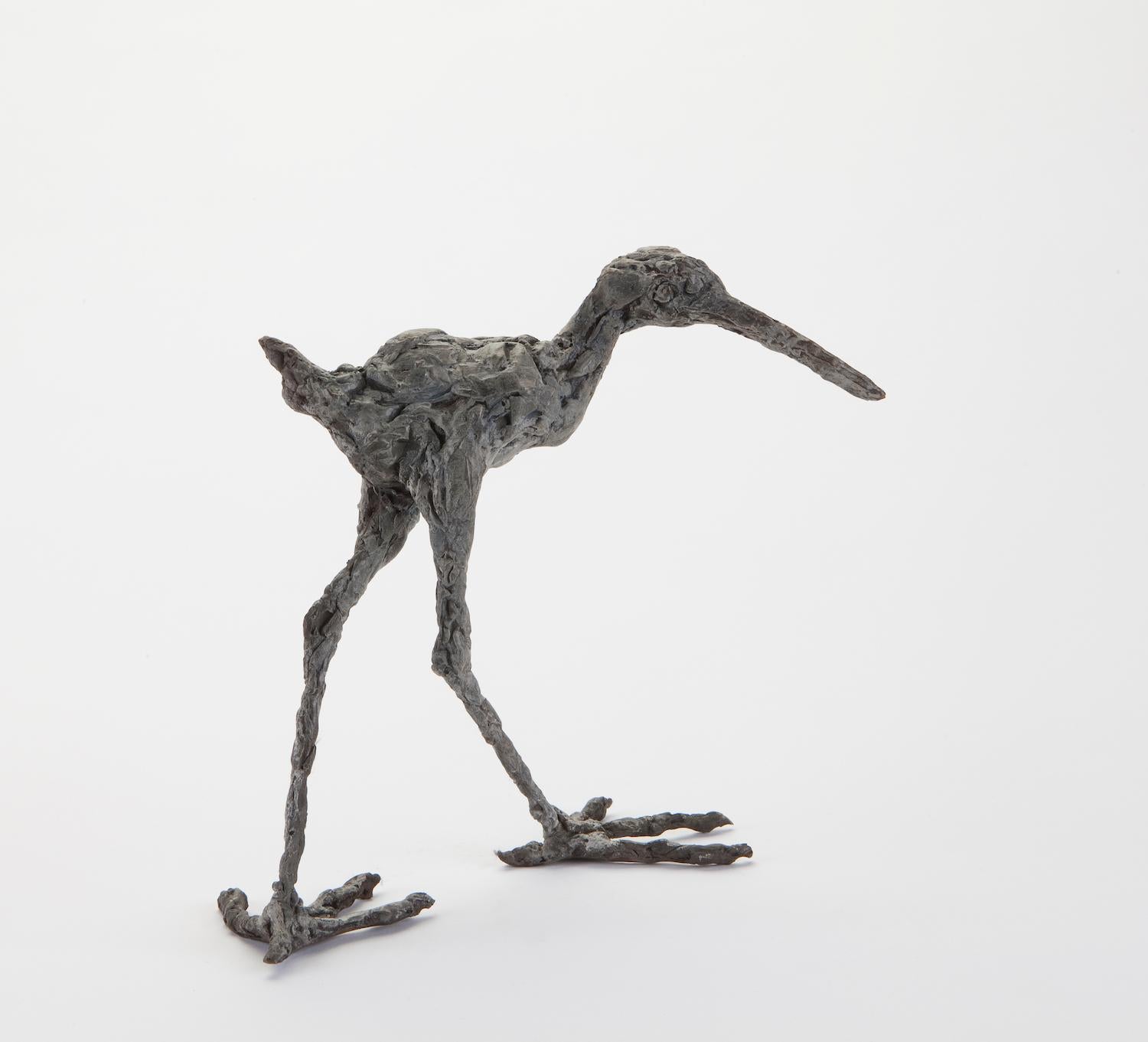 Ans Zondag Figurative Sculpture - ''Wader'', Contemporary Bronze Sculpture Portrait of a Wader, Bird