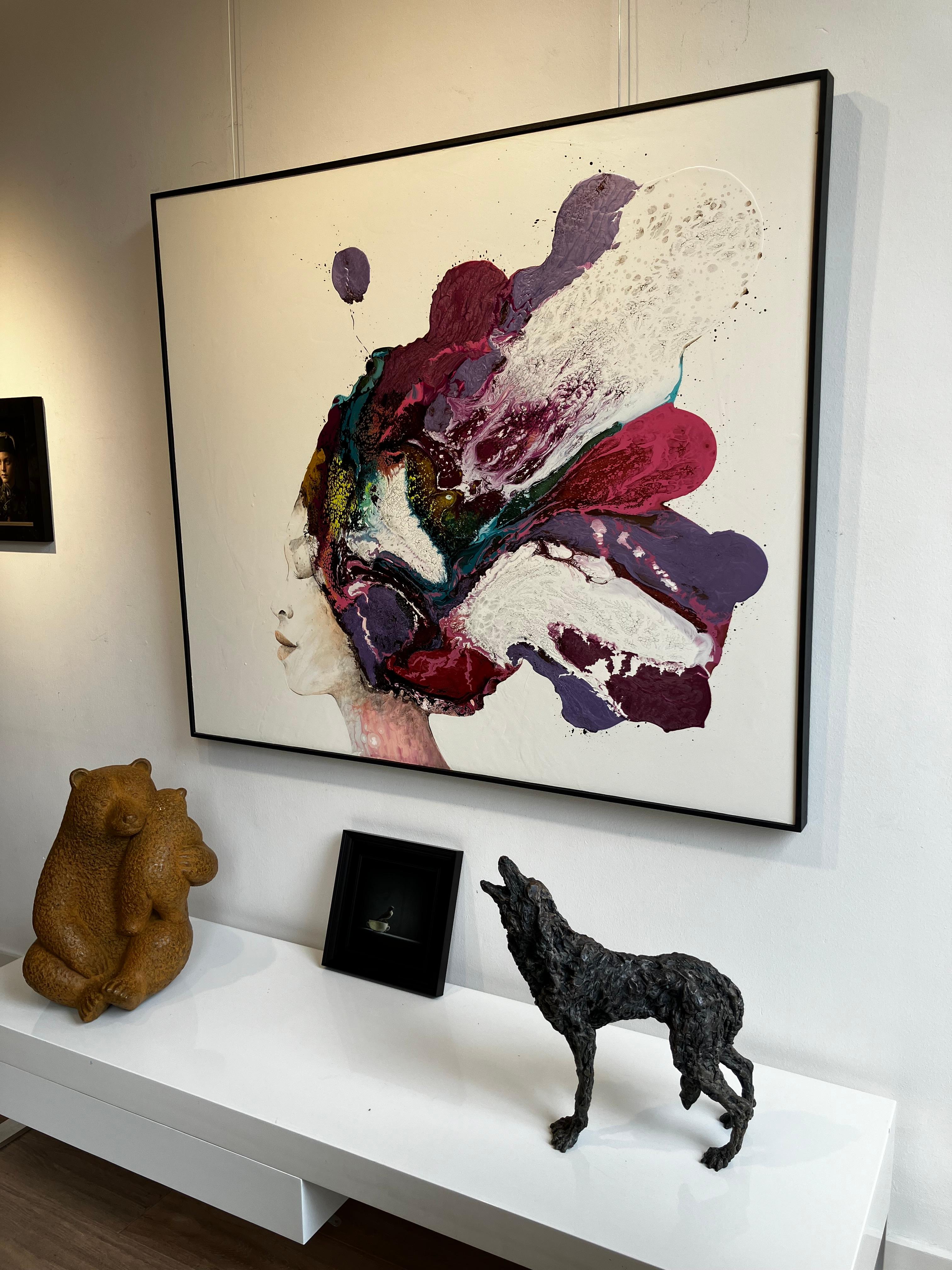''Lobo Lobo'' Escultura Contemporánea de Bronce Retrato de un Lobo 8