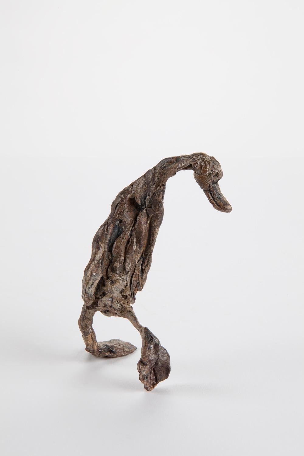 ''Zoeza'', Contemporary Bronze Sculpture Portrait of a Duckling, Duck 1