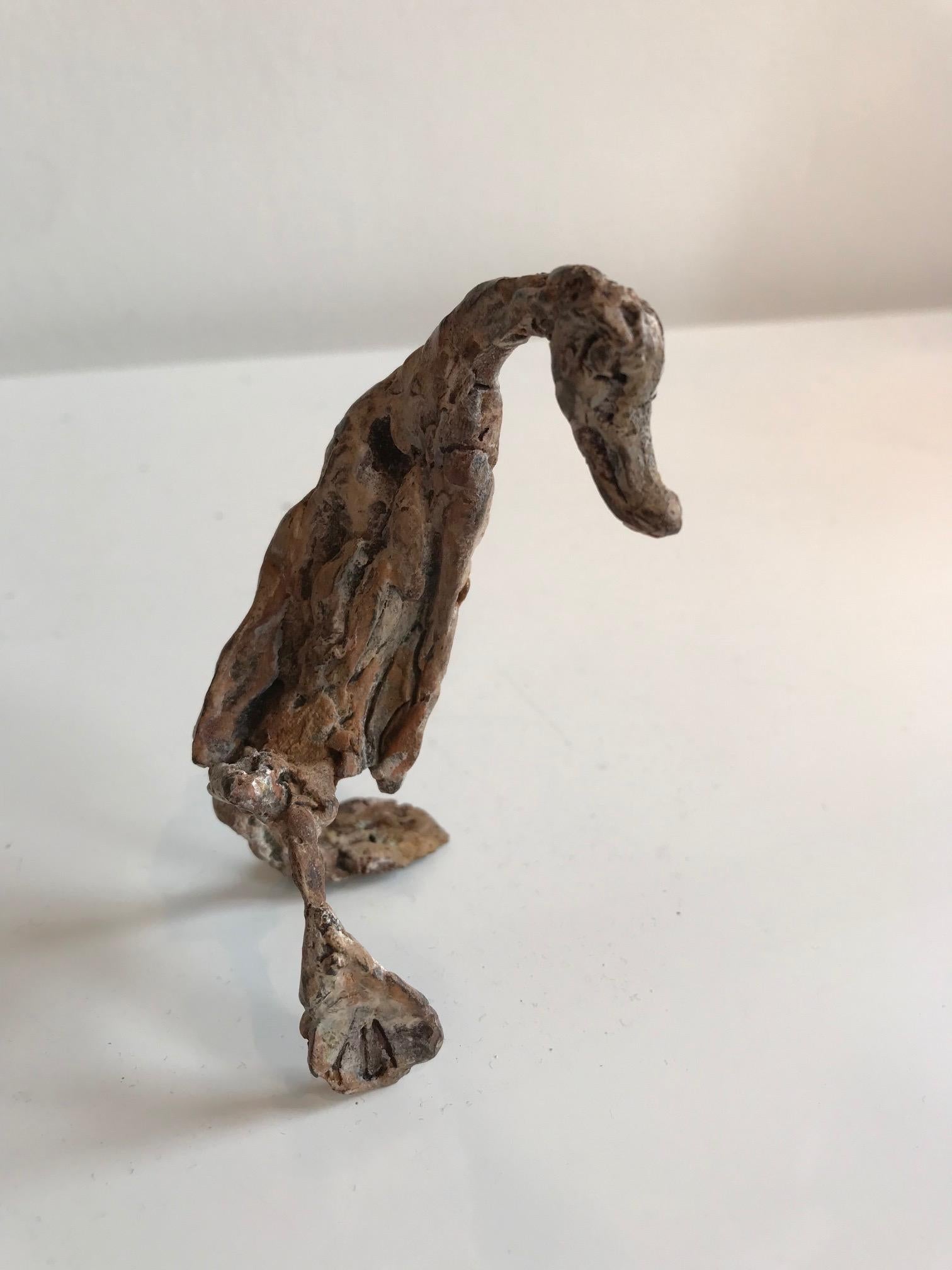 ''Zoeza'', Contemporary Bronze Sculpture Portrait of a Duckling, Duck 3