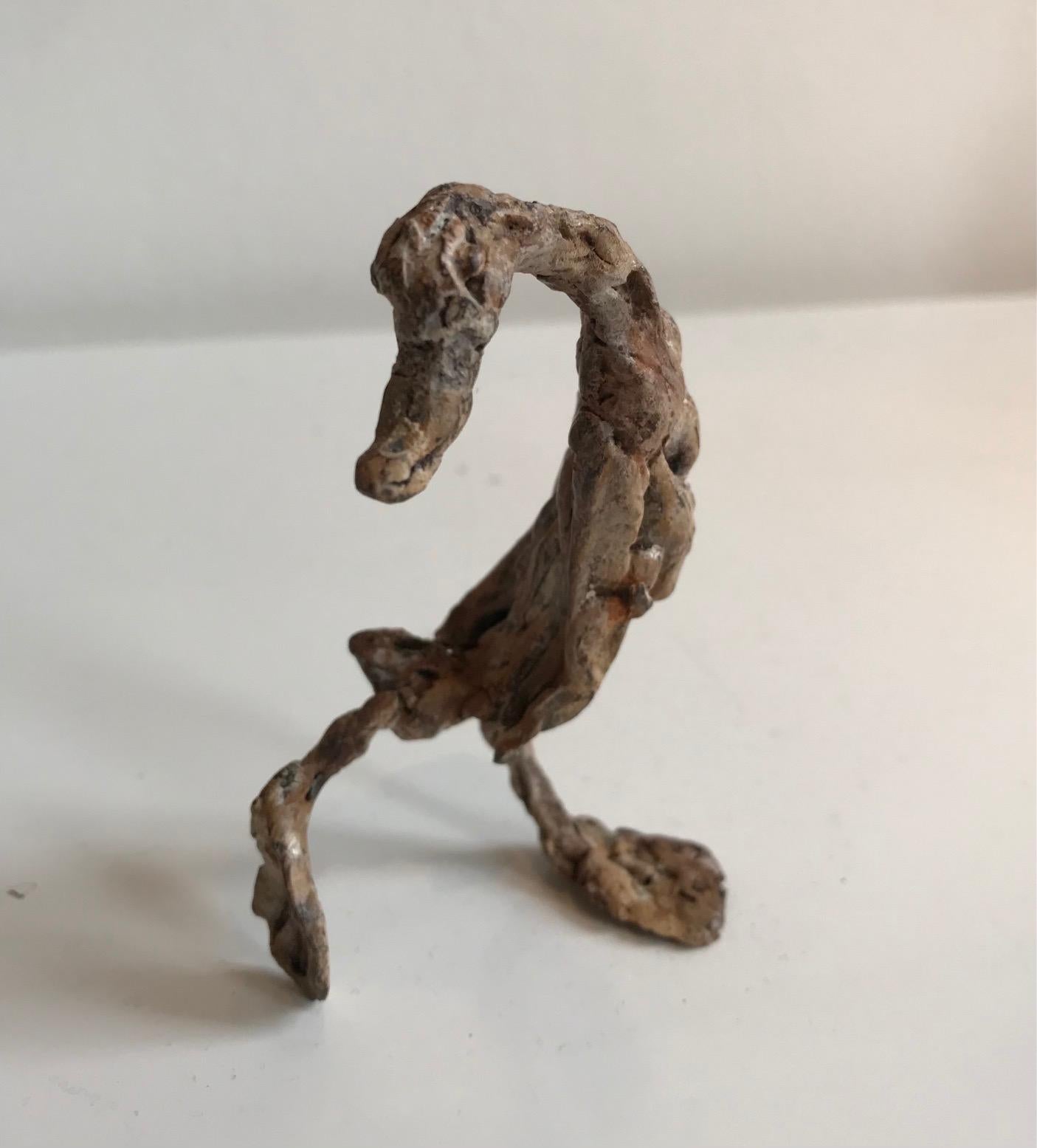 ''Zoeza'', Contemporary Bronze Sculpture Portrait of a Duckling, Duck 4