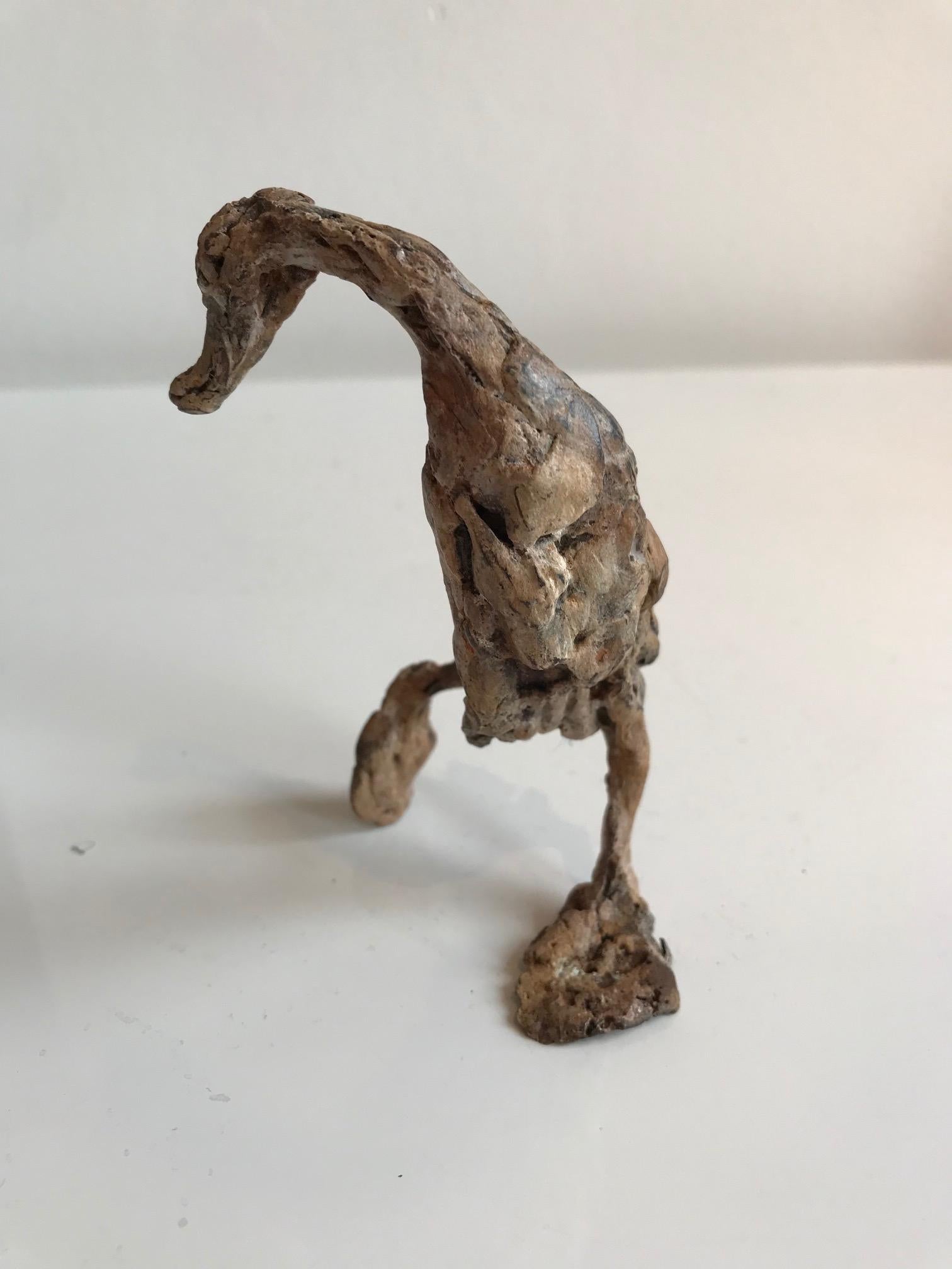 ''Zoeza'', Contemporary Bronze Sculpture Portrait of a Duckling, Duck 5