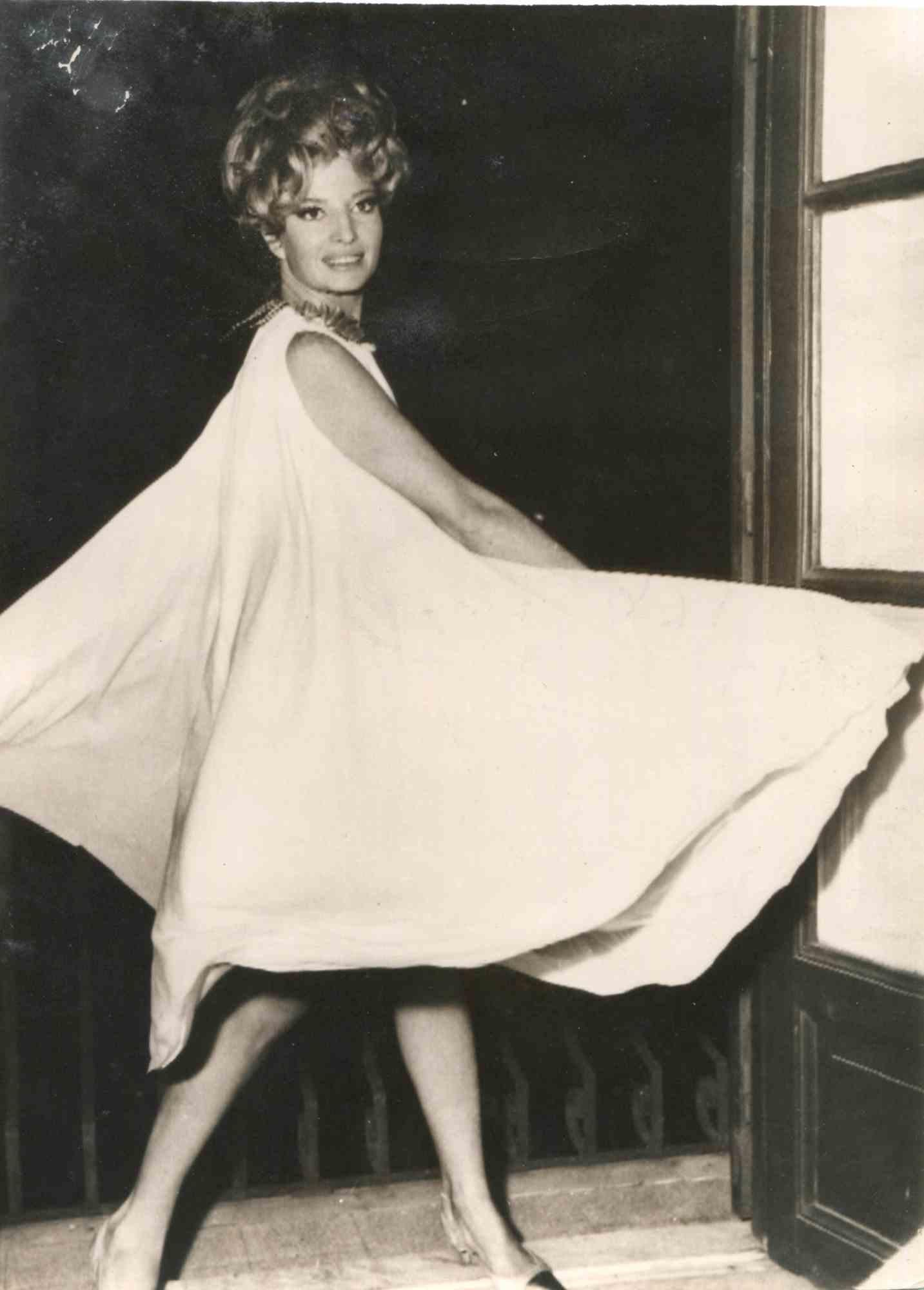 Vintage Portrait of Monica Vitti - Vintage B/W photo by ANSA - 1960s