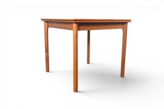 Ansager Møbler Square Teak Draw Leaf Dining Table  Danish Modern 1960s