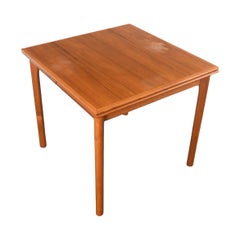 Ansager Møbler Square Teak Draw Leaf Dining Table  Danish Modern 1960s
