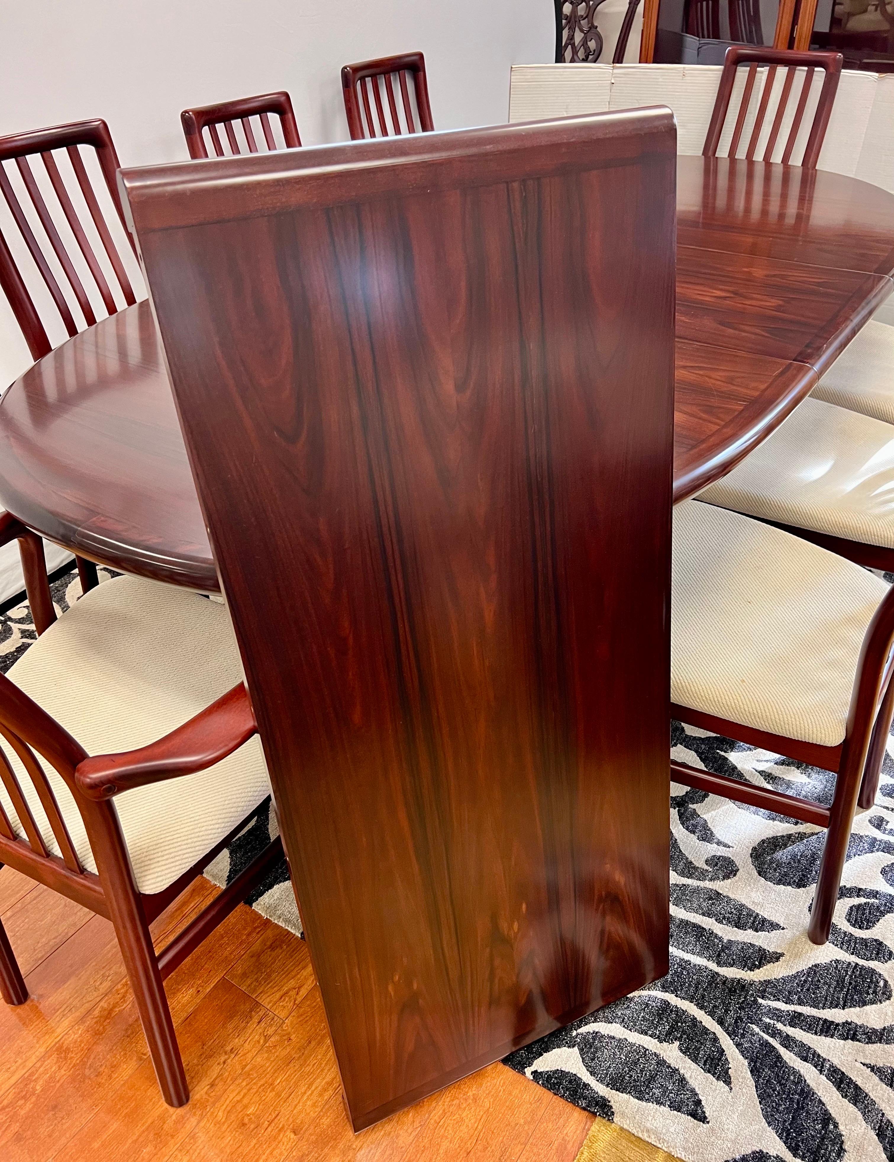 Ansager Mobler Danish Modern Rosewood Dining Set, Table&8 Chairs Schou Andersens 11