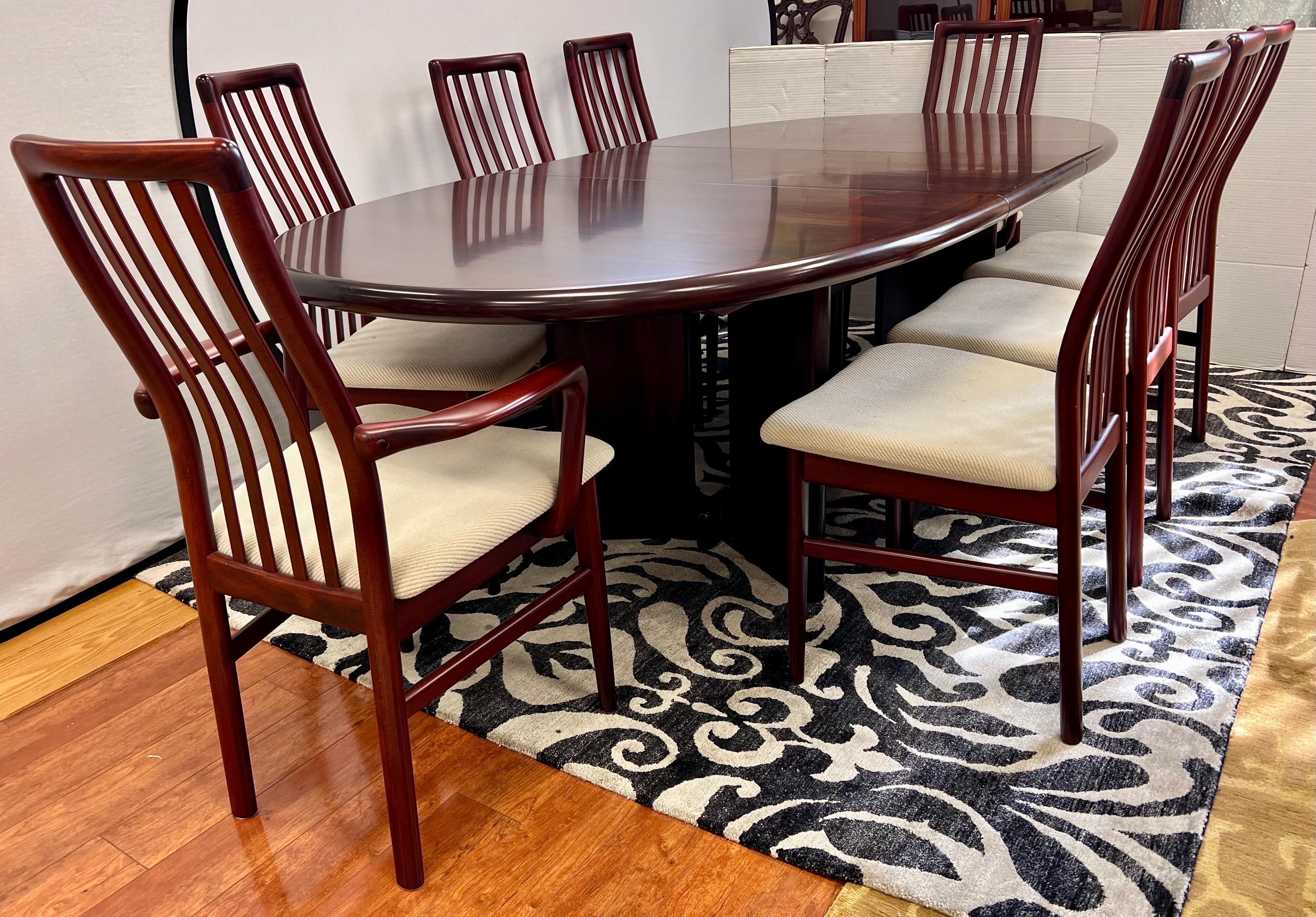 Mid-Century Modern Ansager Mobler Danish Modern Rosewood Dining Set, Table&8 Chairs Schou Andersens
