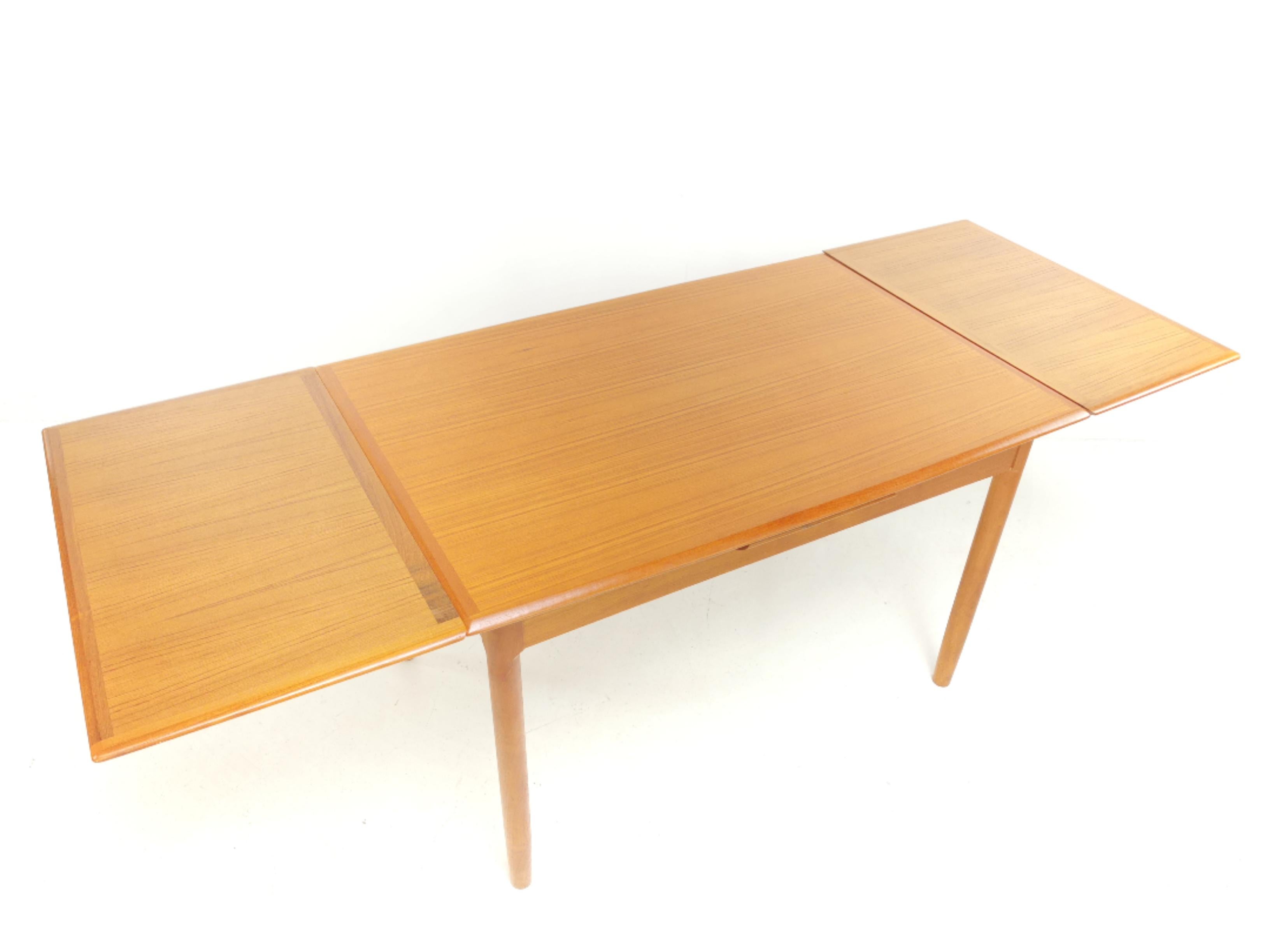 20th Century Ansager Mobler Danish Teak Extending Dining Table Midcentury Vintage