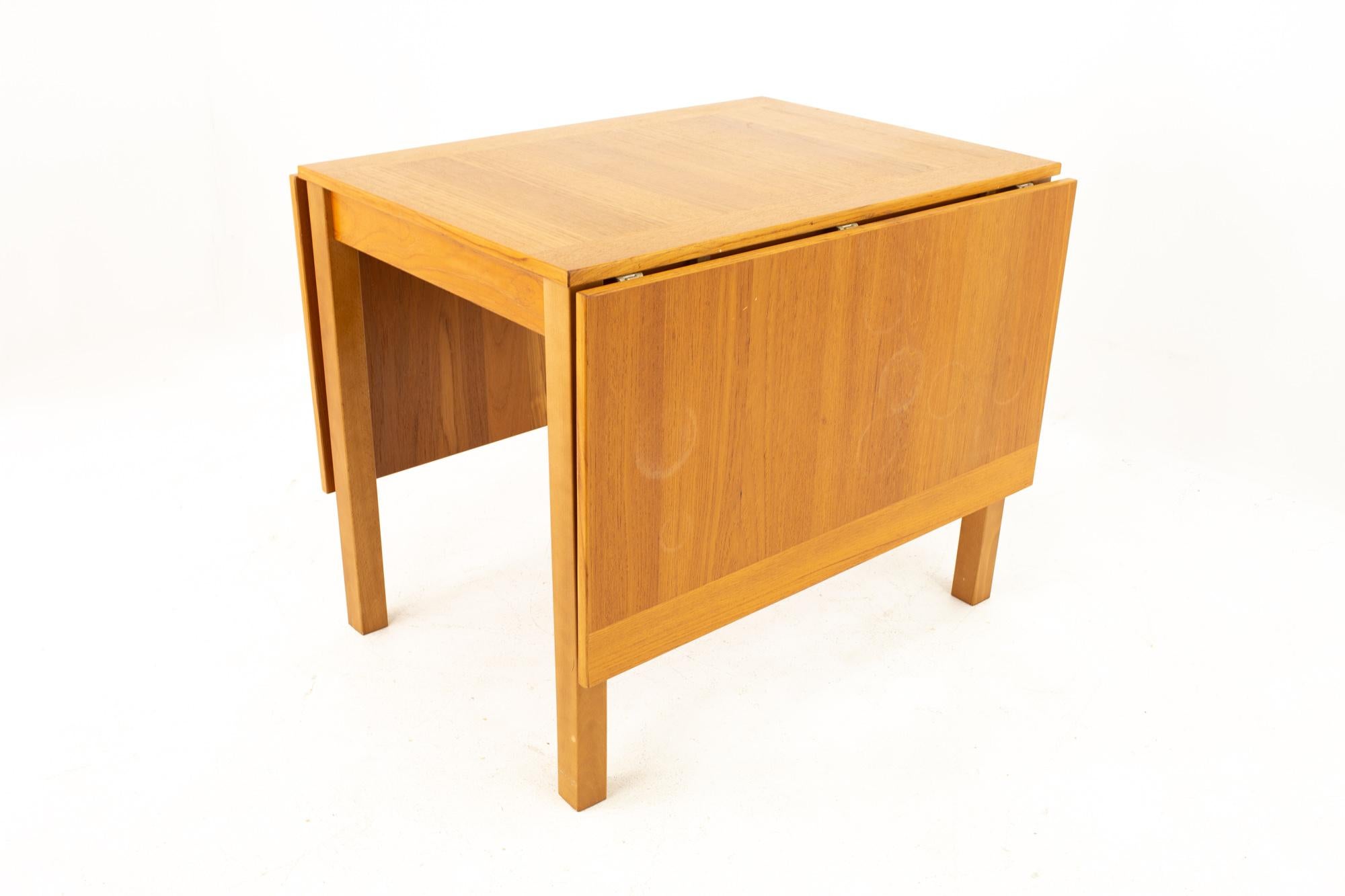 Mid-Century Modern Ansager Mobler Mid Century Teak Drop Leaf Expanding Dining Table