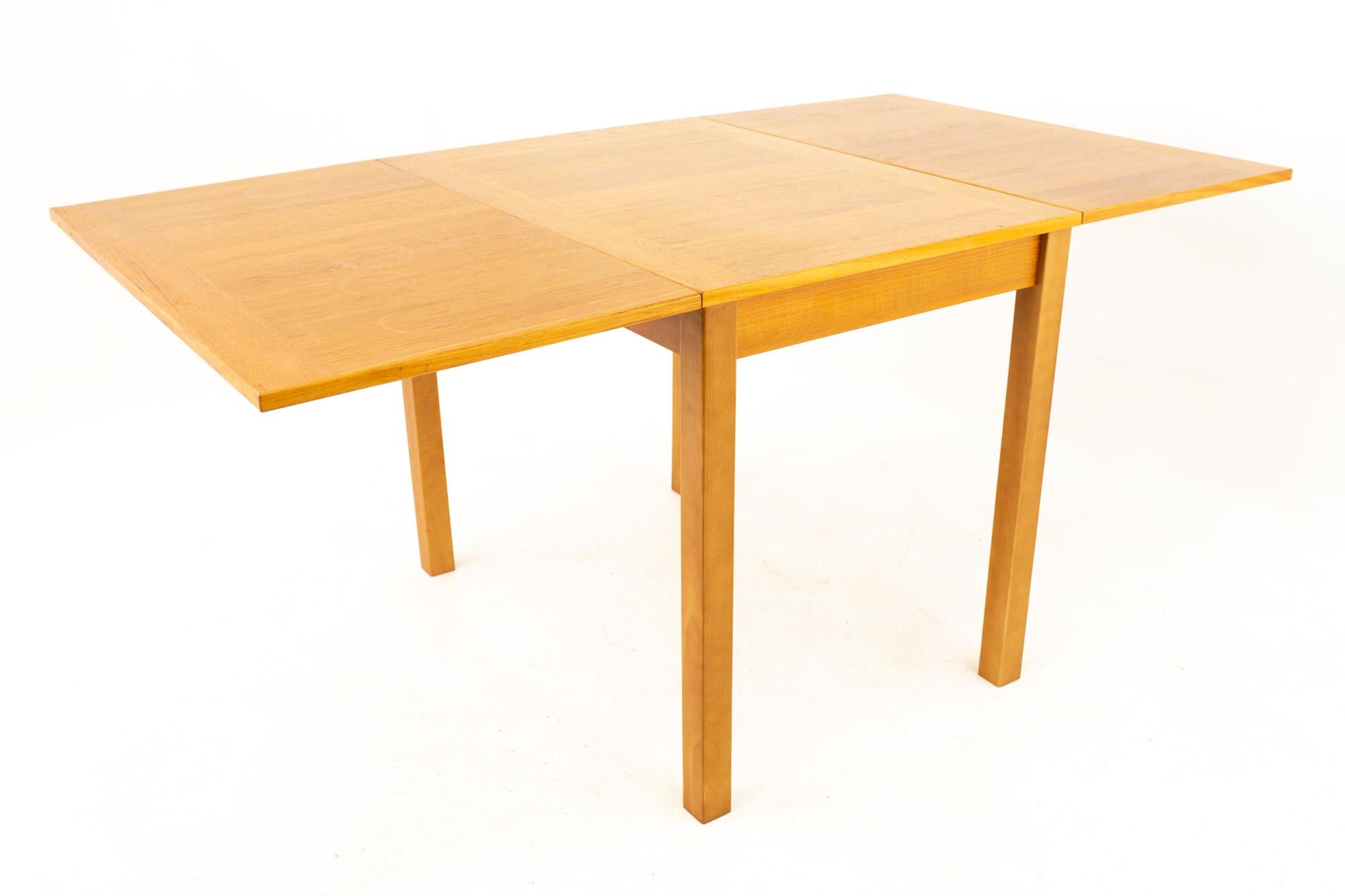 Danish Ansager Mobler Mid Century Teak Drop Leaf Expanding Dining Table
