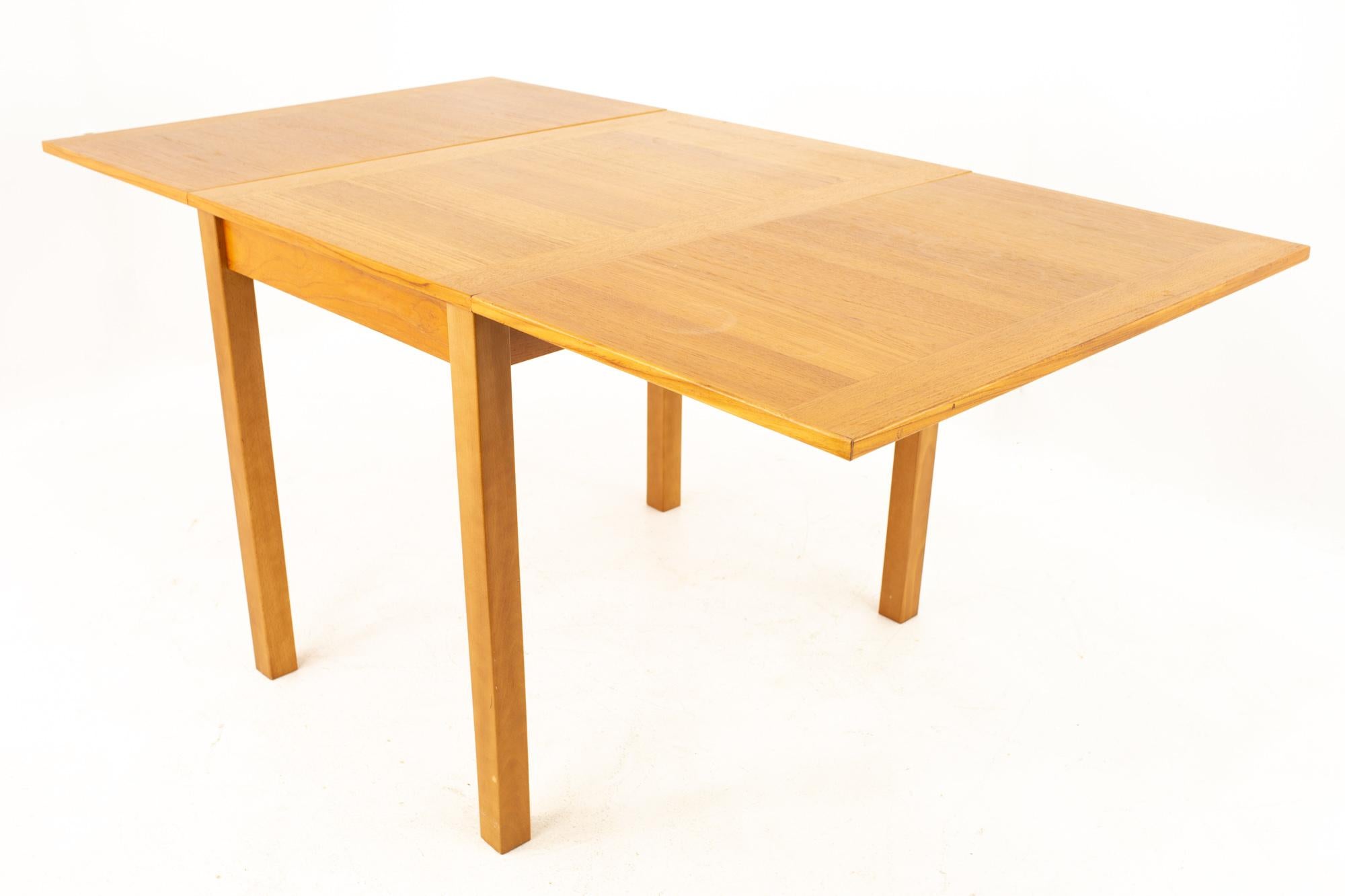 Late 20th Century Ansager Mobler Mid Century Teak Drop Leaf Expanding Dining Table