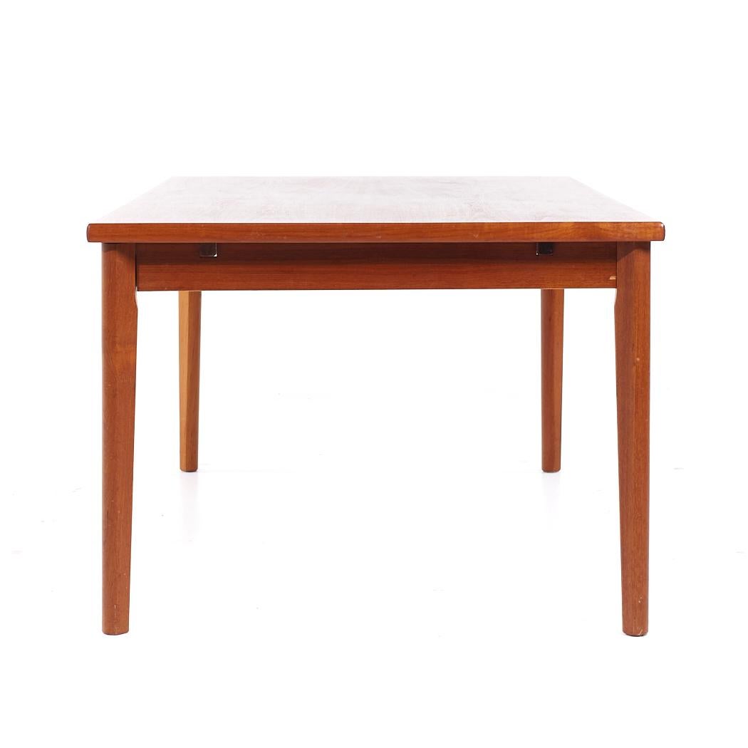 Ansager Mobler Style Mid Century Teak Hidden Leaf Dining Table In Good Condition For Sale In Countryside, IL
