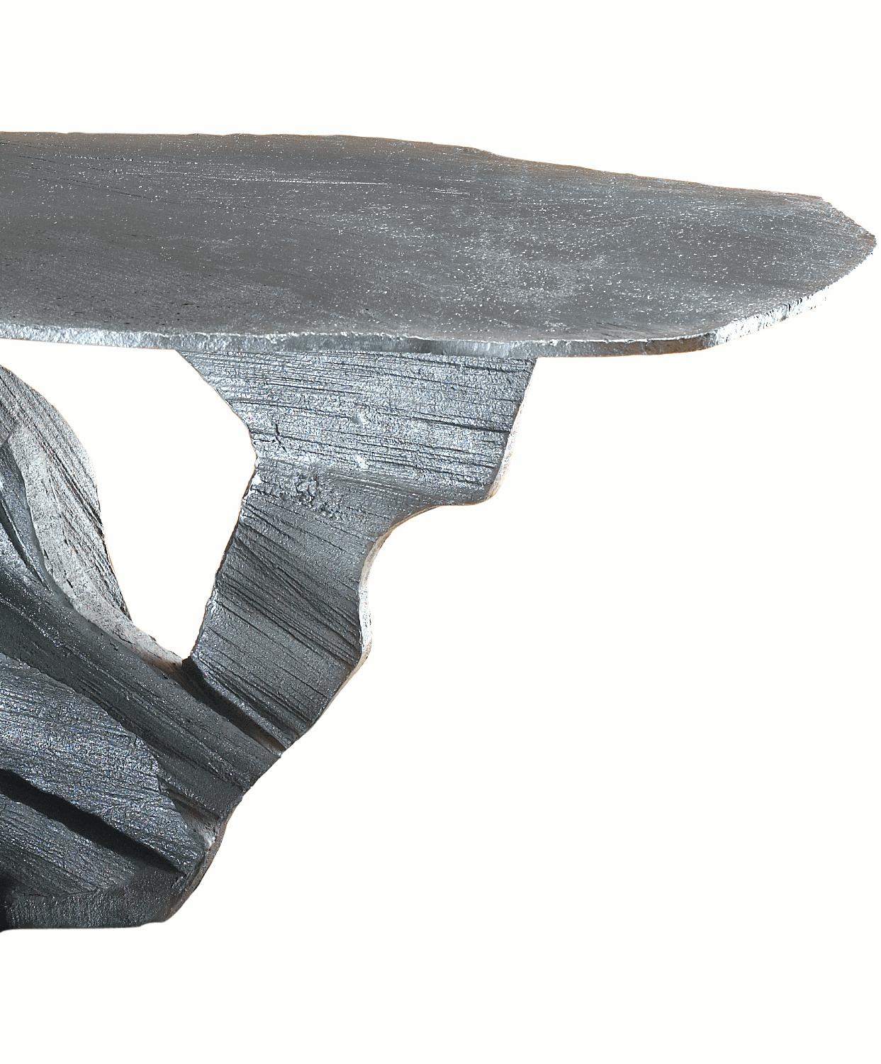 Brutalist Ansel Adams Inspired Sculpted Cast Aluminum Table