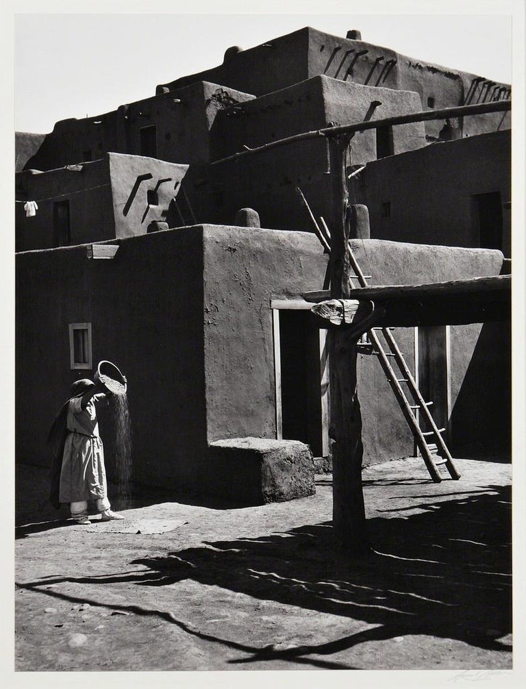 Ansel Adams. Winnowing Grain, Taos, Pueblo, NM, 1929, Silver gelatin print. 1
