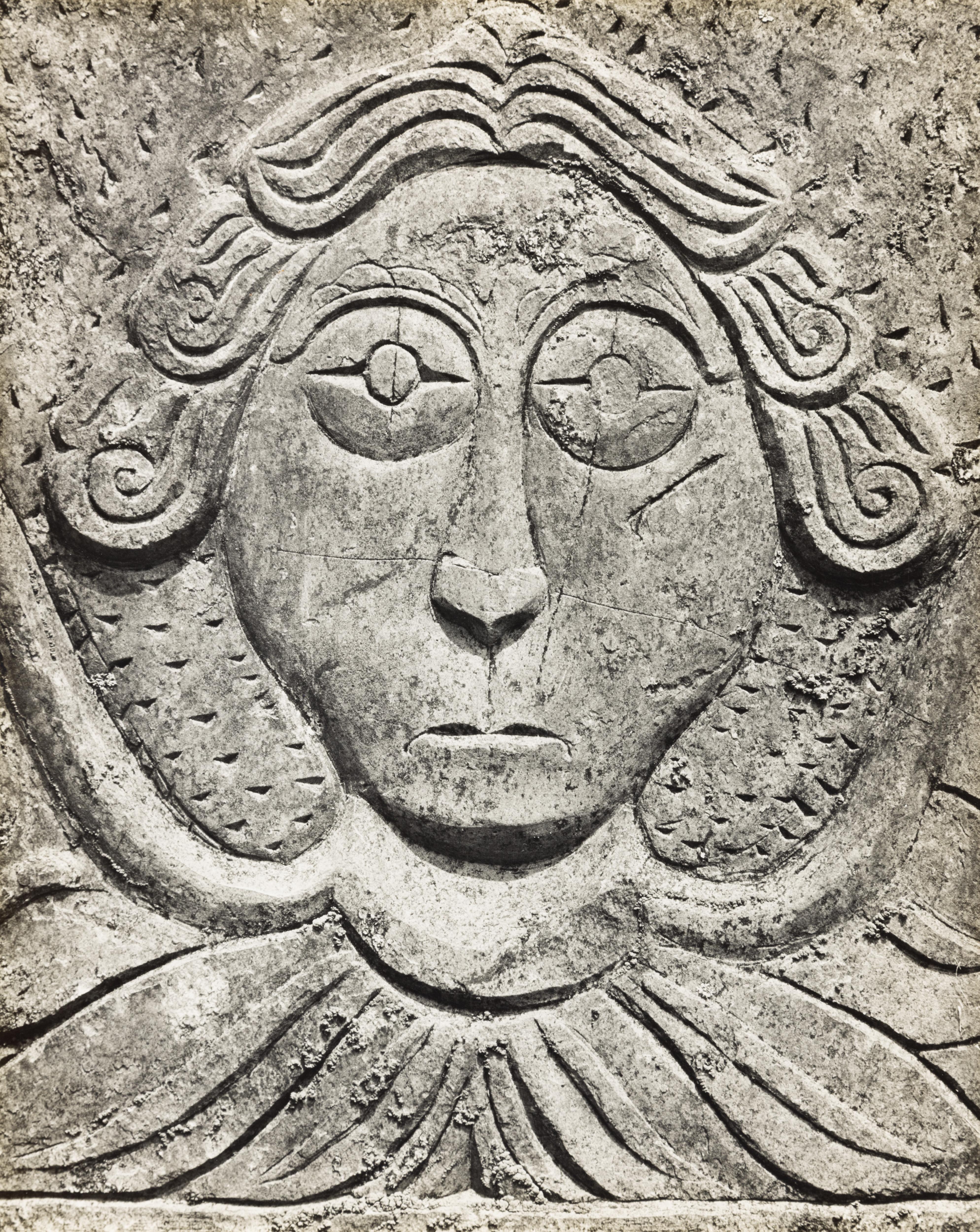 Black and White Photograph Ansel Adams - Gravestone Detail