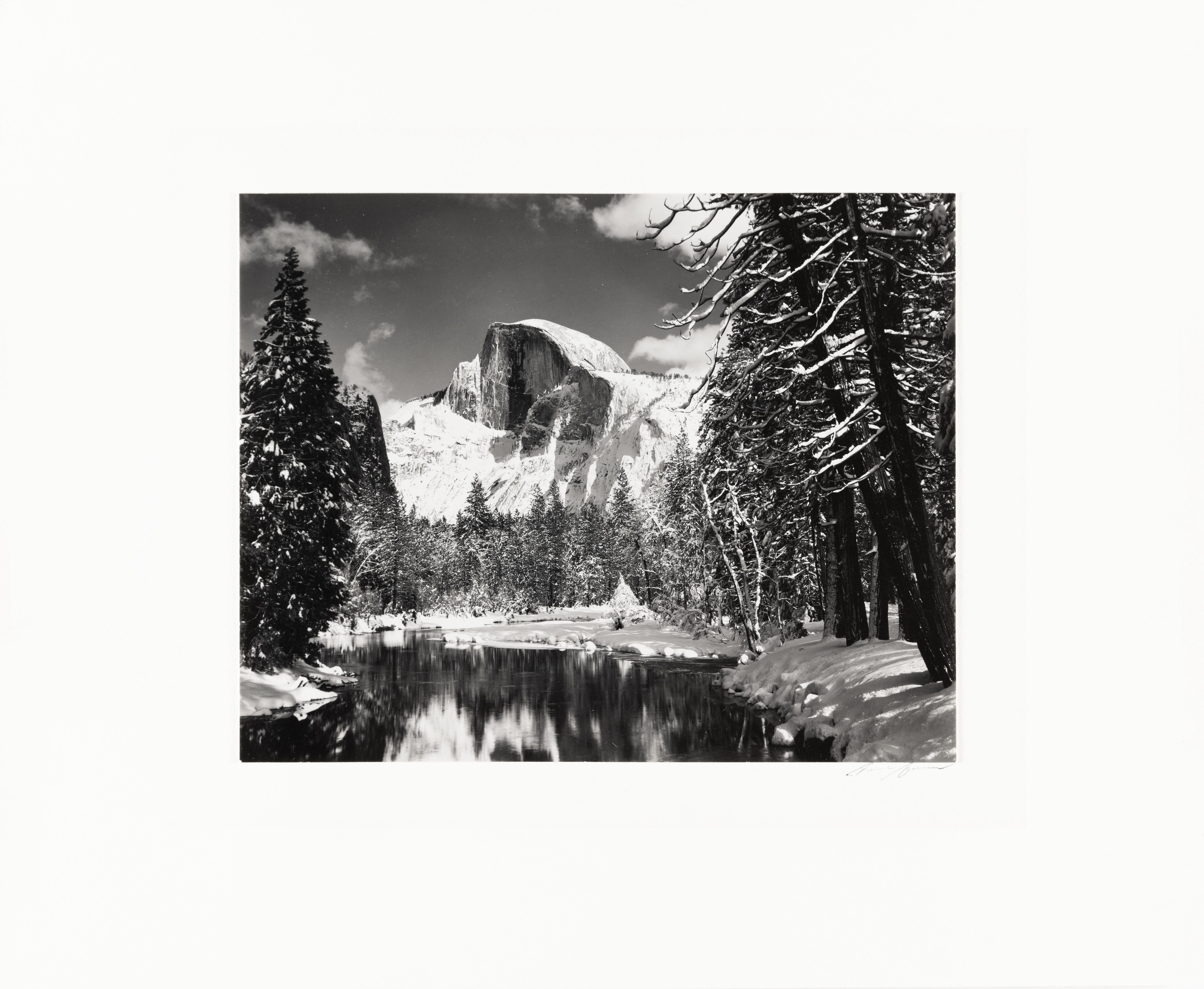 Half Dome, Fiume Merced, Inverno - Photograph Moderno di Ansel Adams