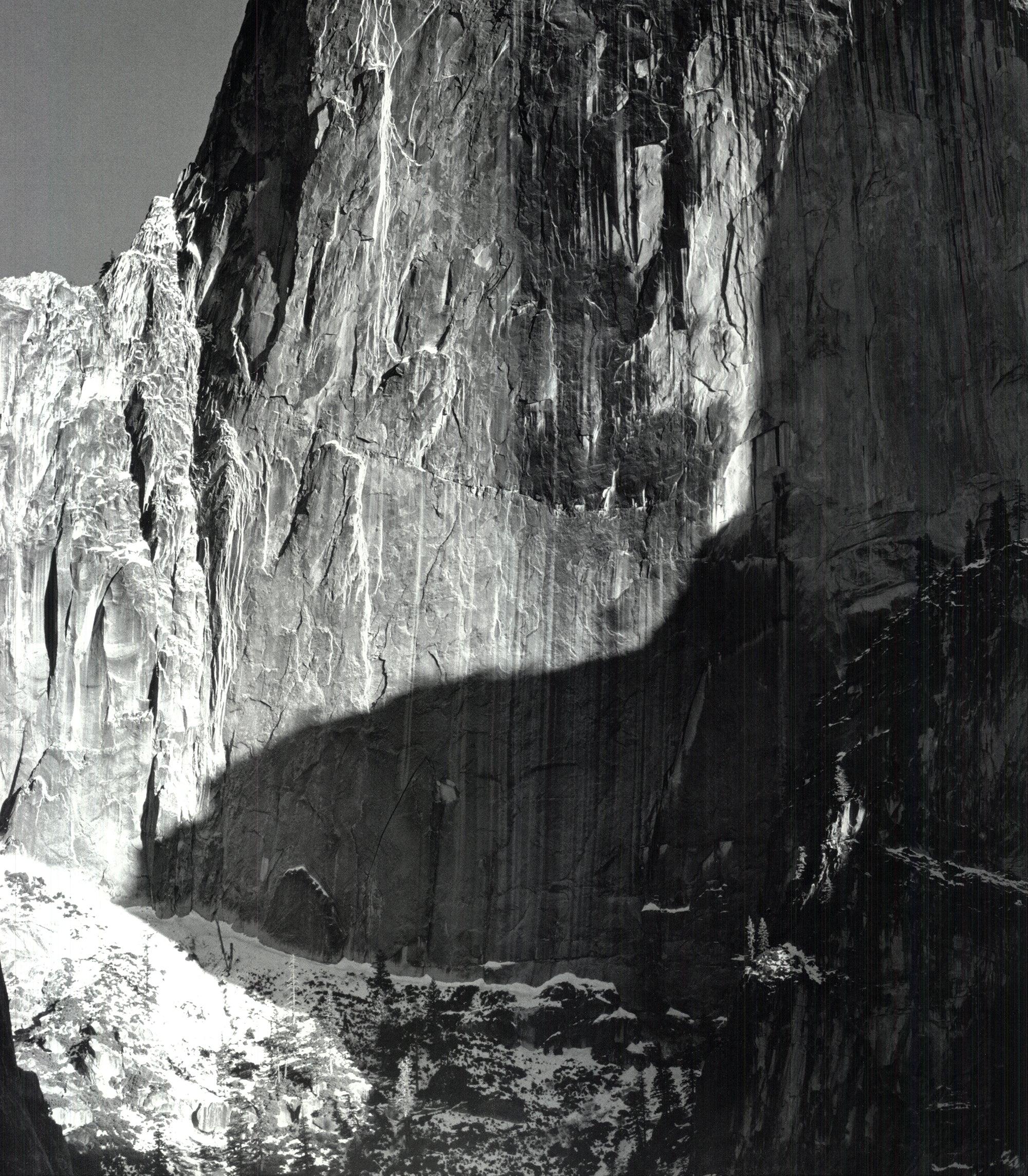 Mond und Half Dome (Fotorealismus), Photograph, von Ansel Adams